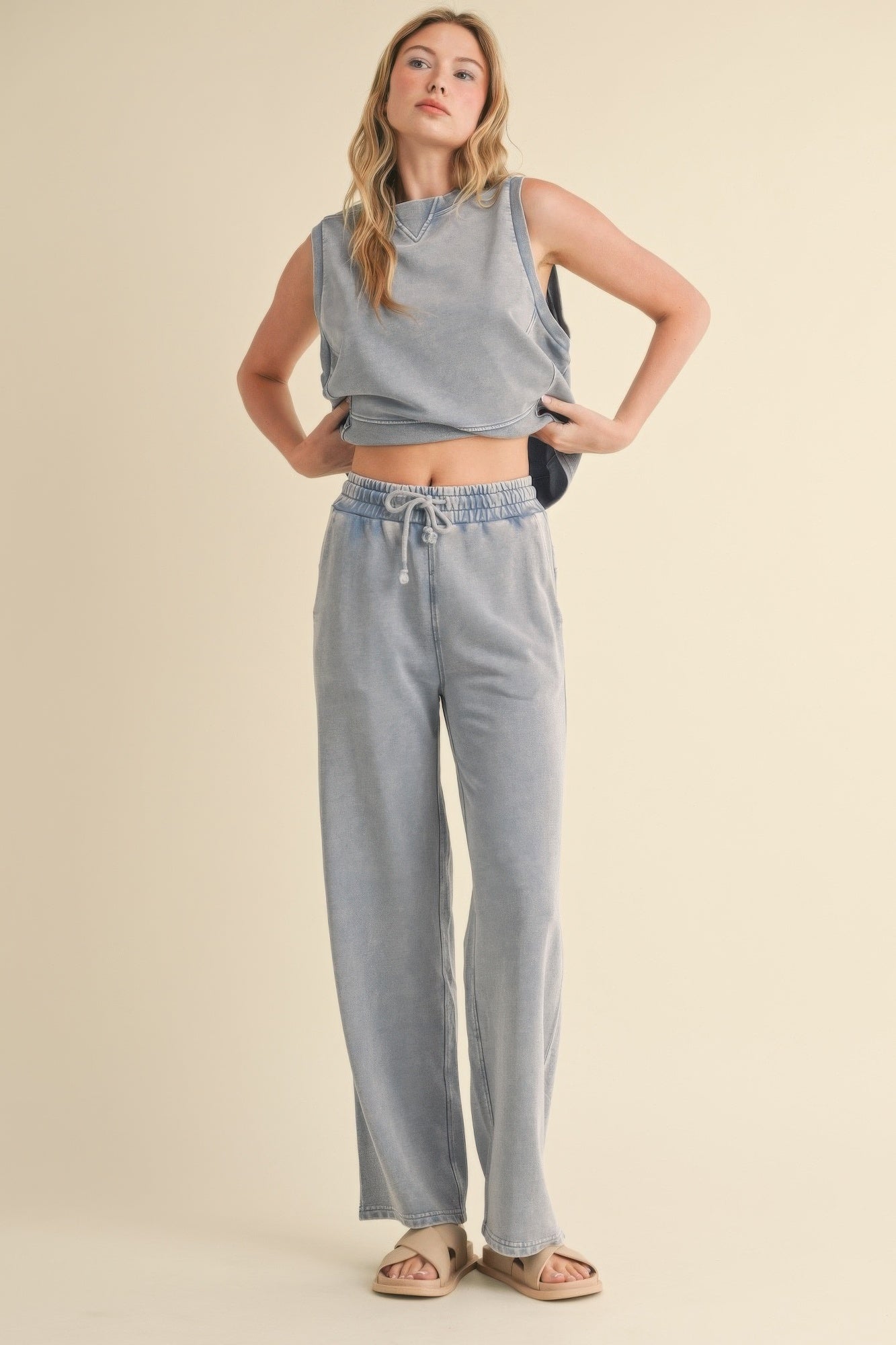 Mineral Wash Sleeveless Top - That Janis Style