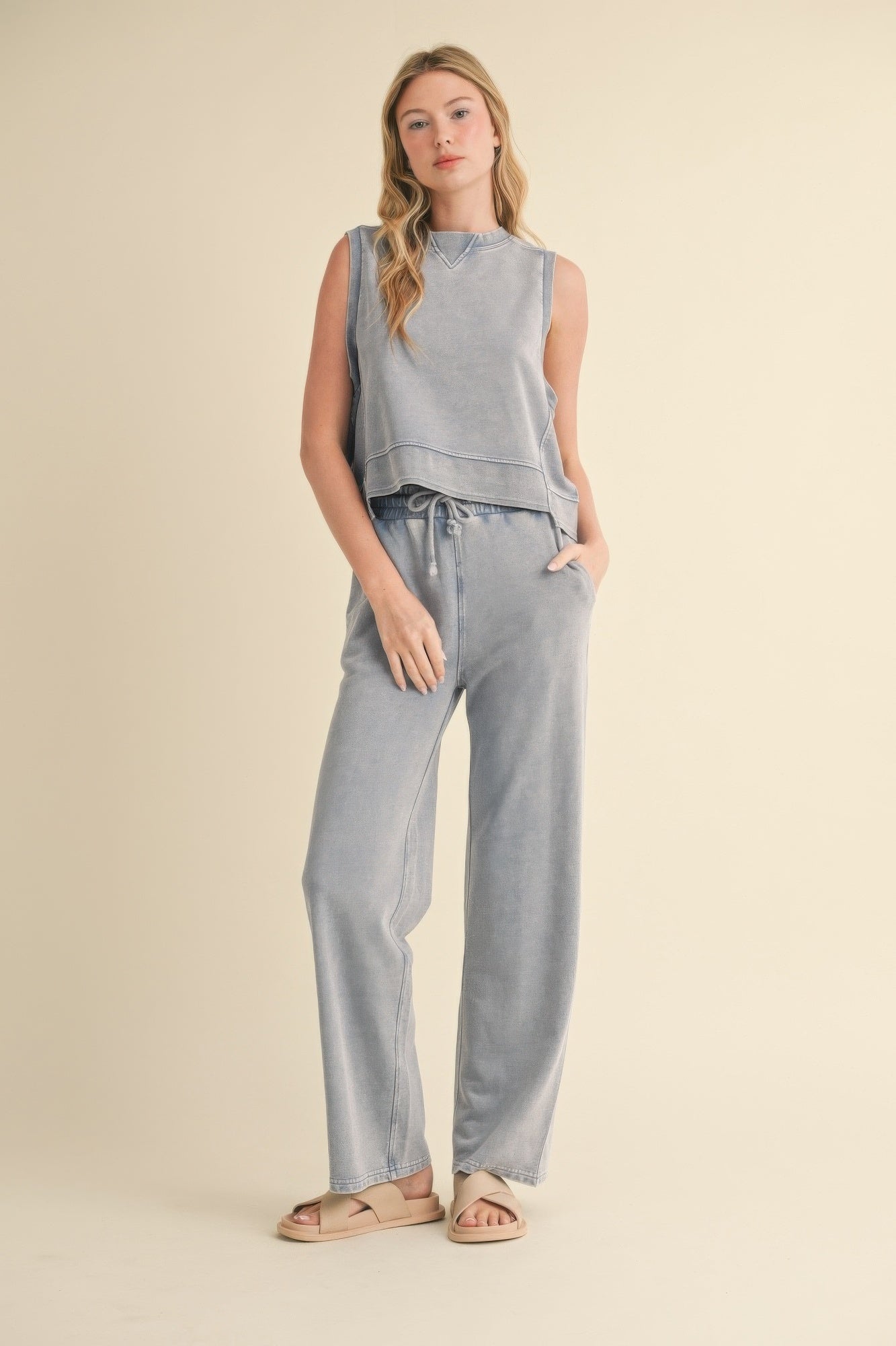 Mineral Wash Sleeveless Top - That Janis Style