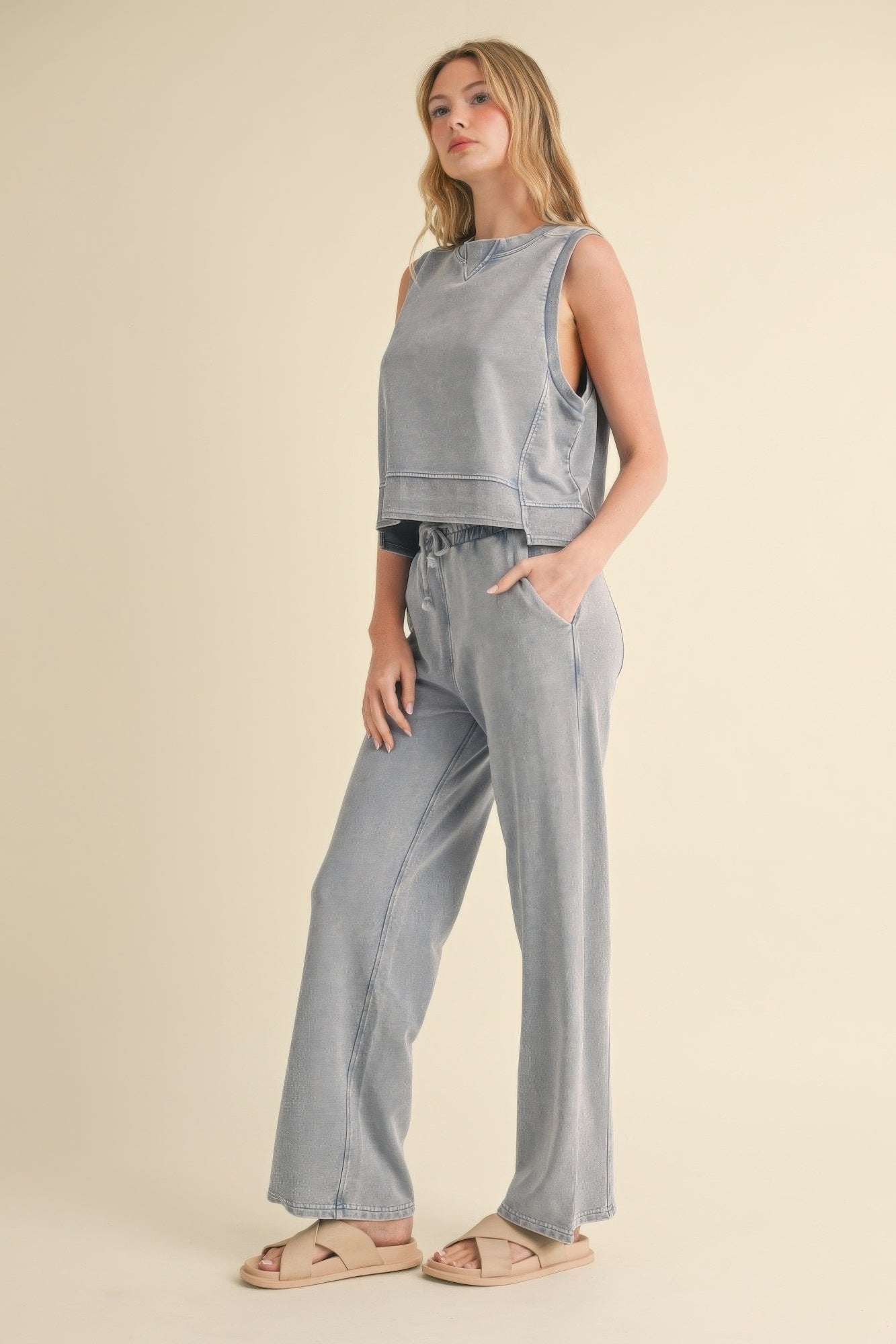 Mineral Wash Sleeveless Top - That Janis Style