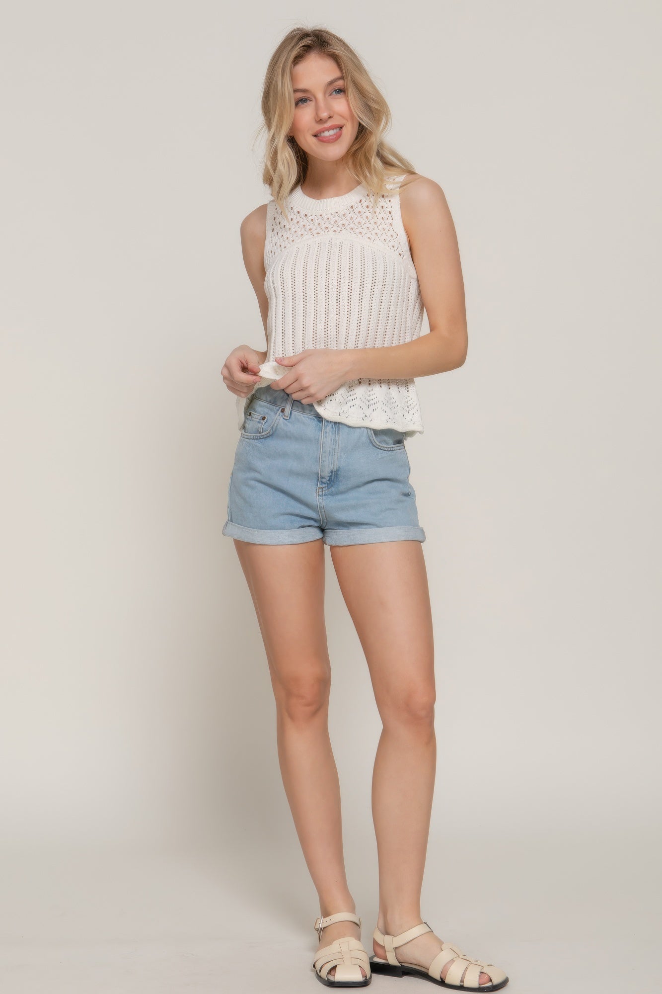 Sleeveless Crochet Spring Sweater - That Janis Style