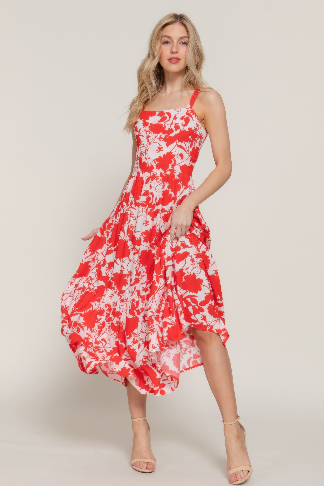 Floral Print Cami Midi Dress - That Janis Style