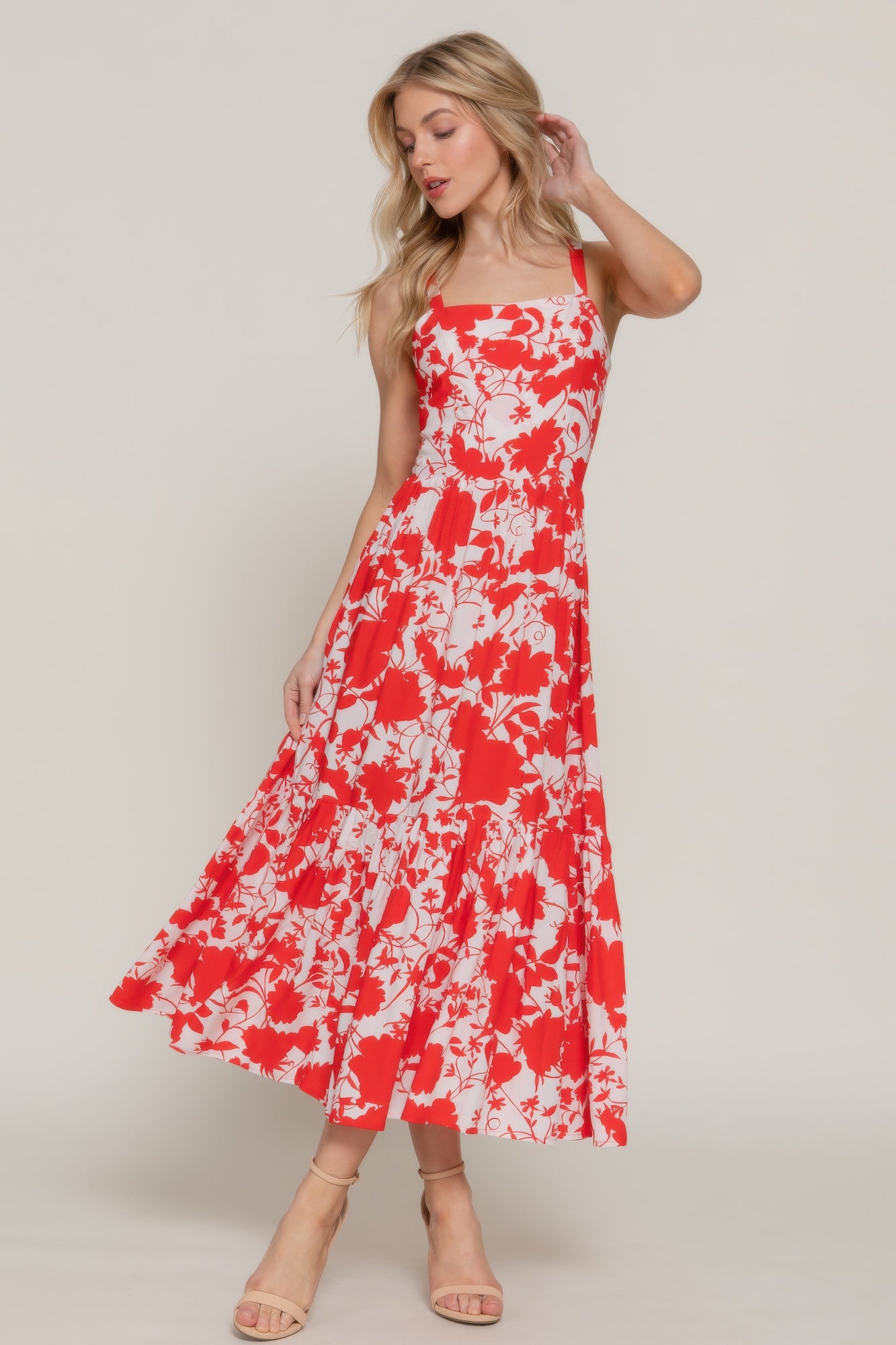 Floral Print Cami Midi Dress - That Janis Style