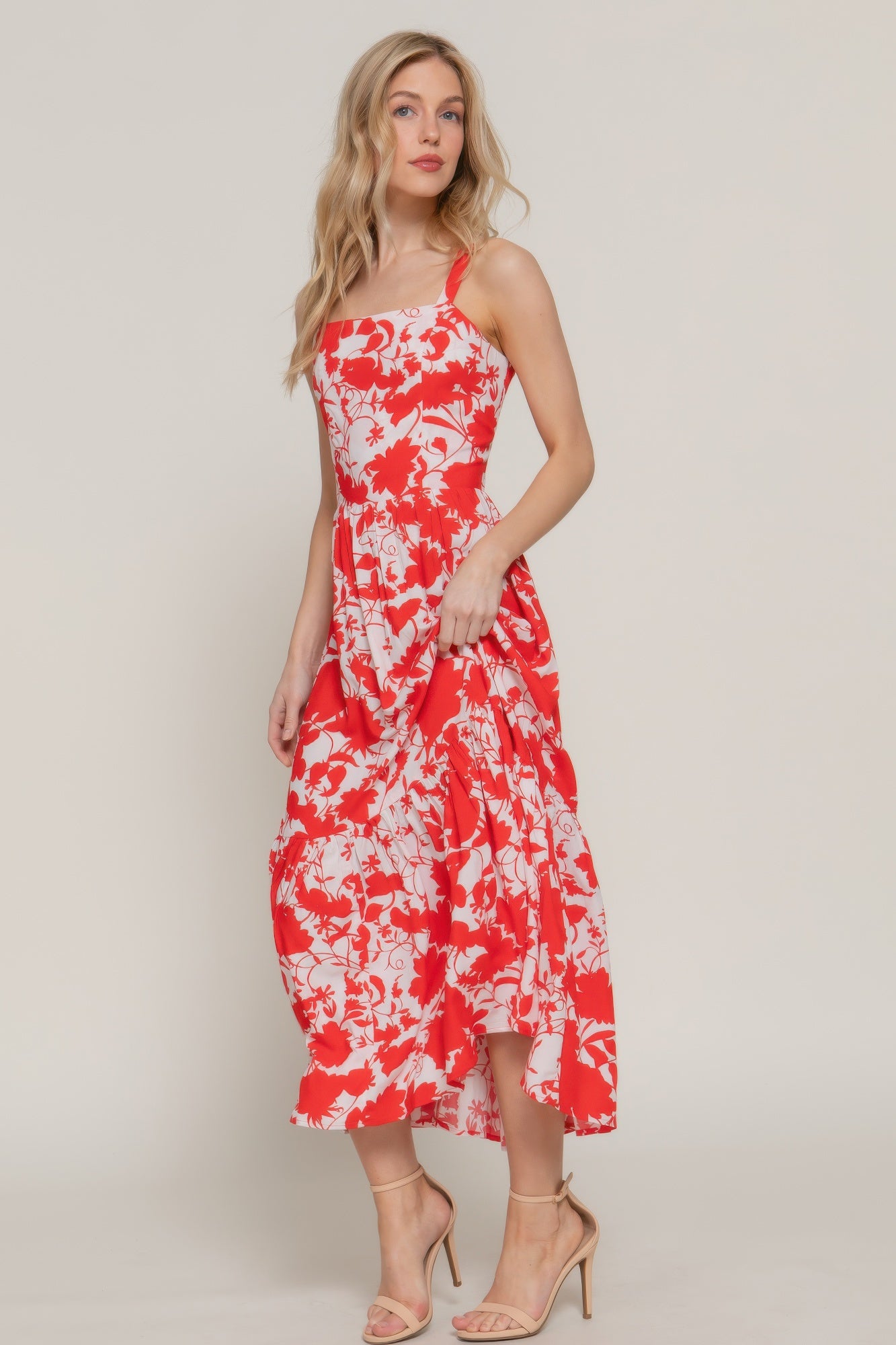 Floral Print Cami Midi Dress - That Janis Style