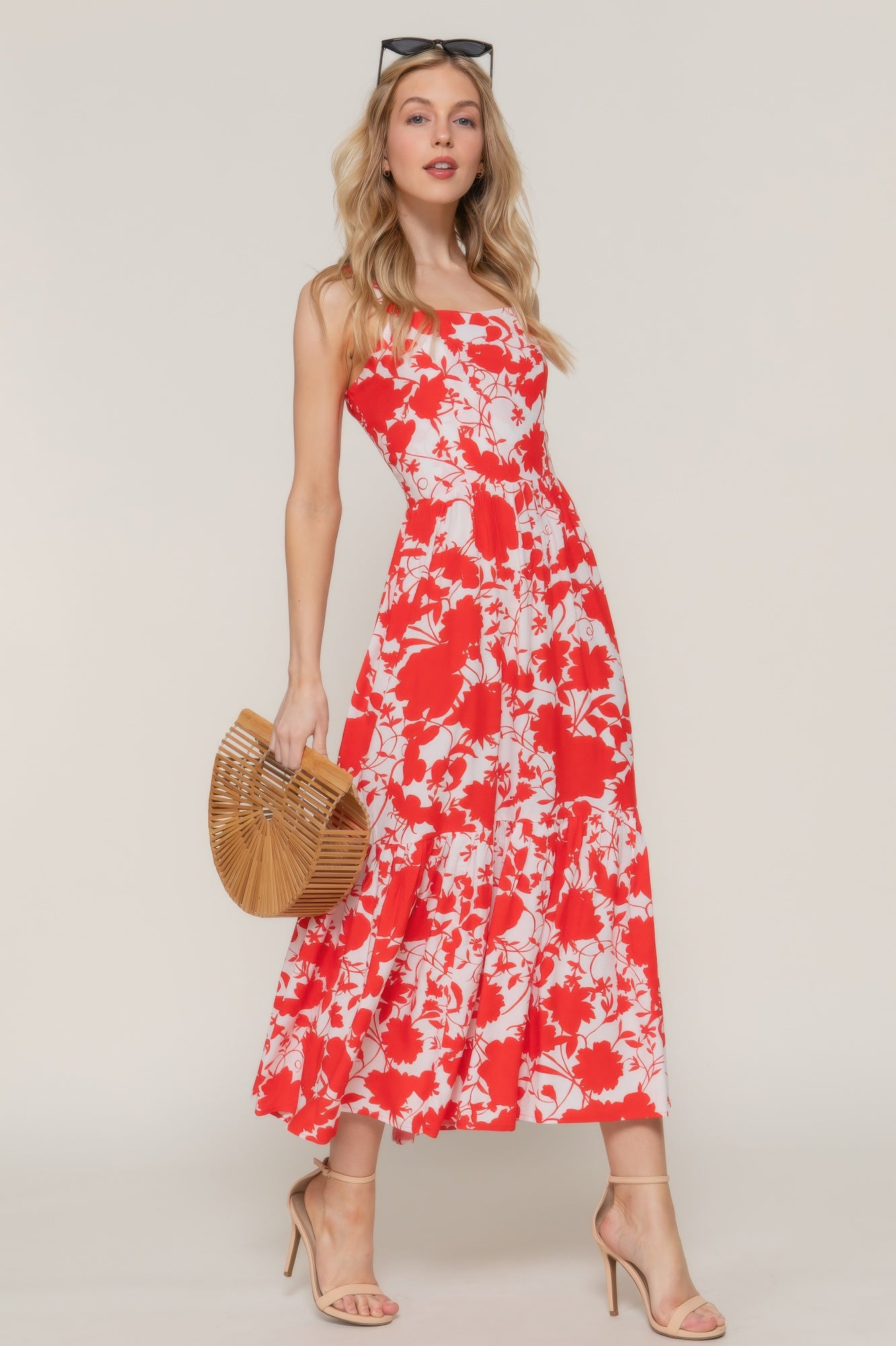 Floral Print Cami Midi Dress - That Janis Style