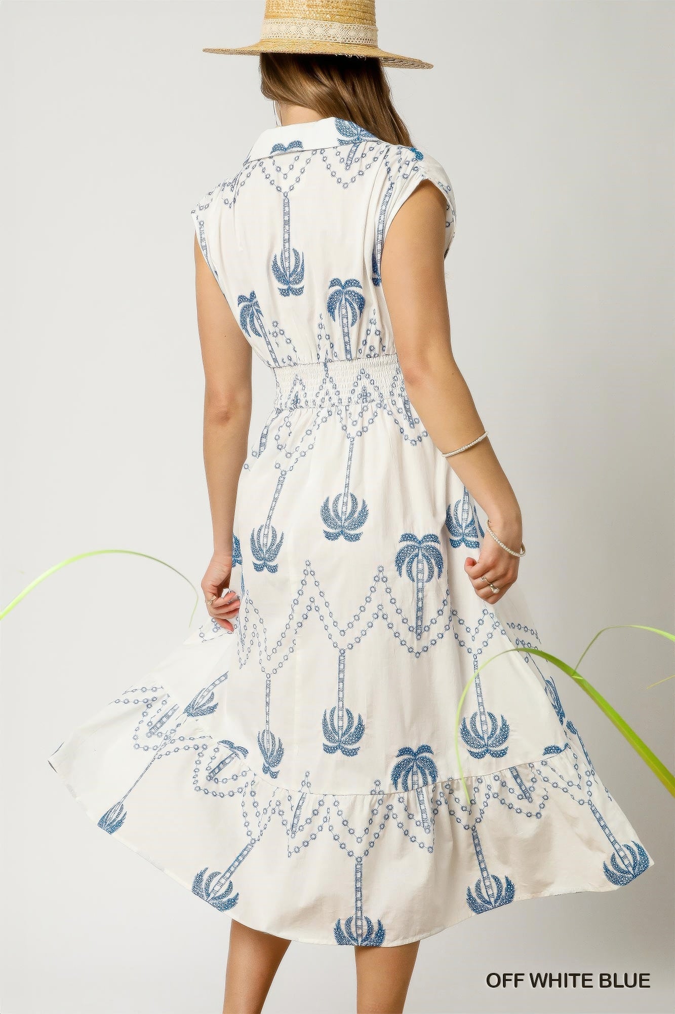 Tropical Breeze Embroidered Midi Dress - That Janis Style