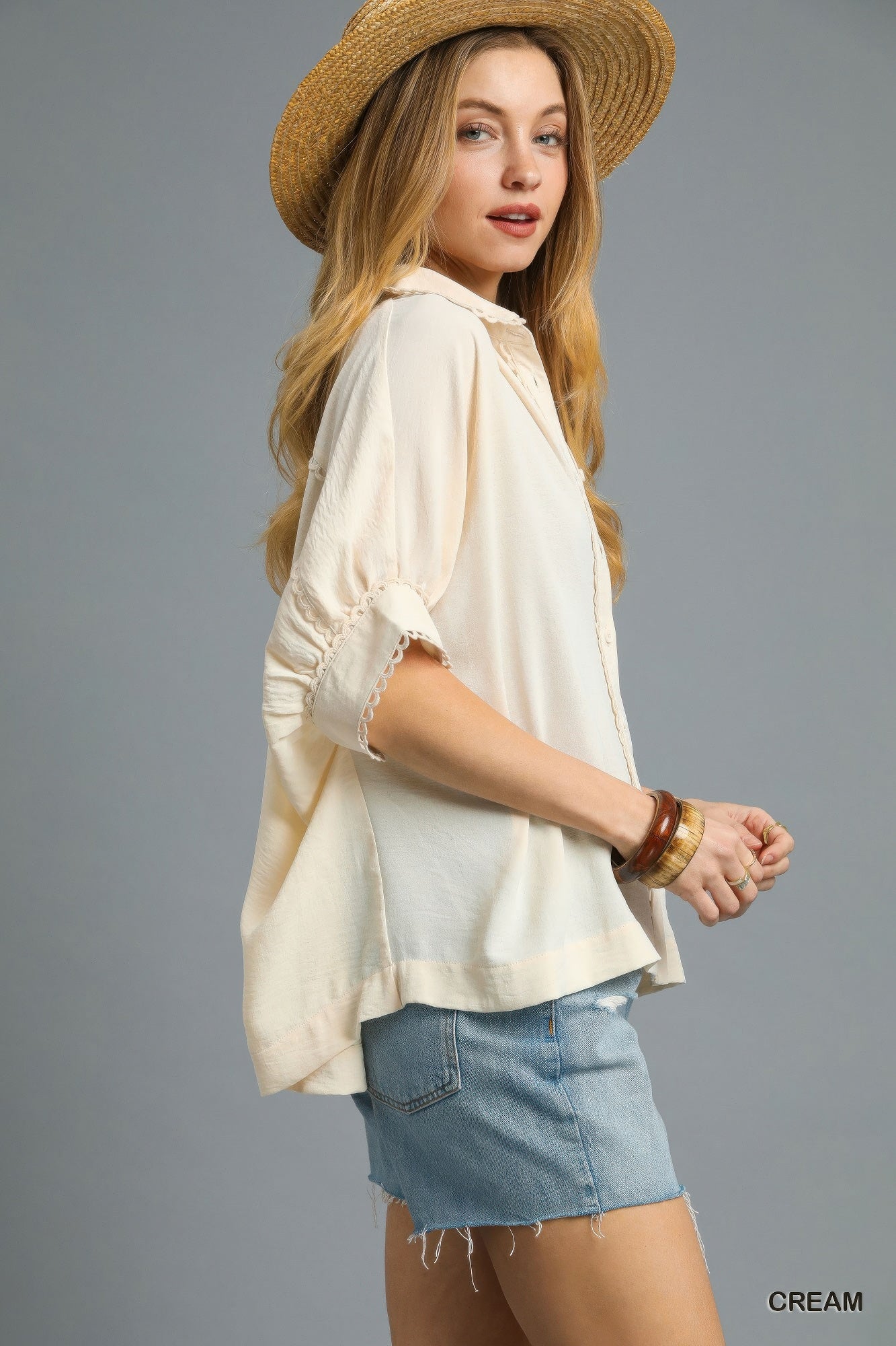 Fresh Flair Scallop Trim Blouse - That Janis Style
