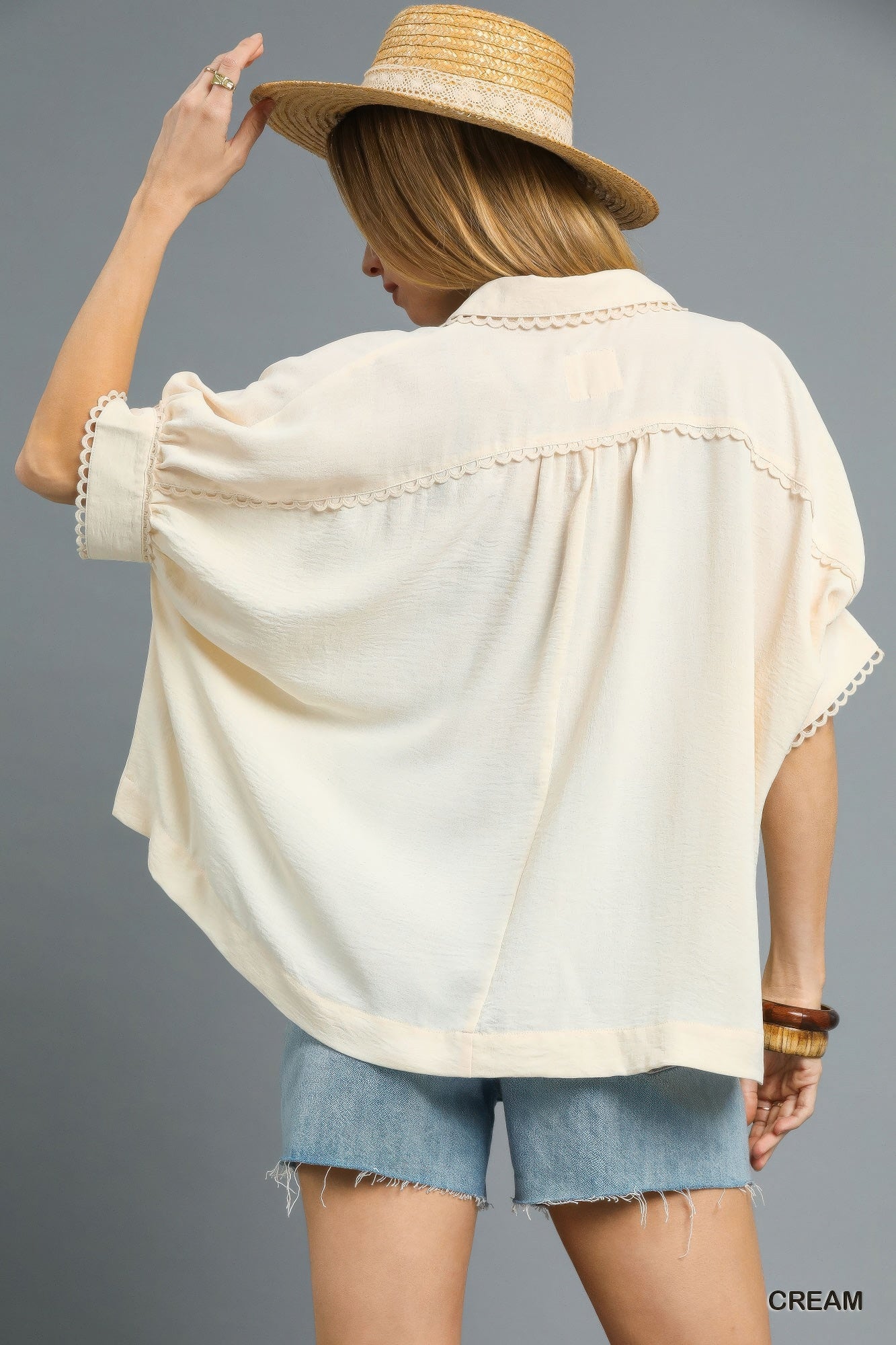 Fresh Flair Scallop Trim Blouse - That Janis Style