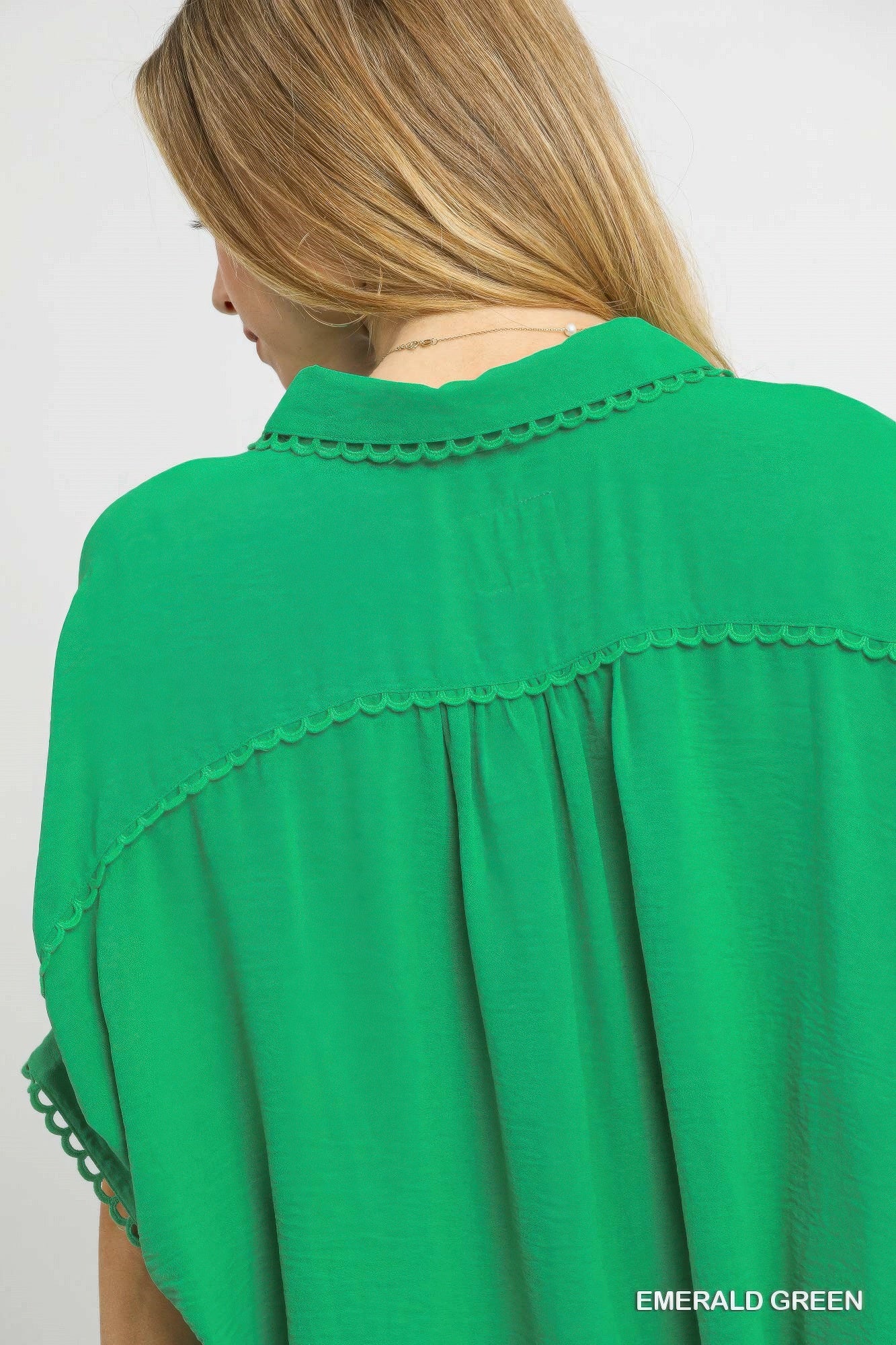Fresh Flair Scallop Trim Blouse - That Janis Style