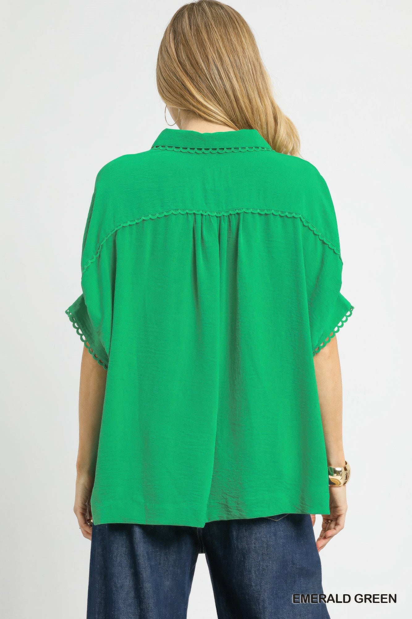 Fresh Flair Scallop Trim Blouse - That Janis Style