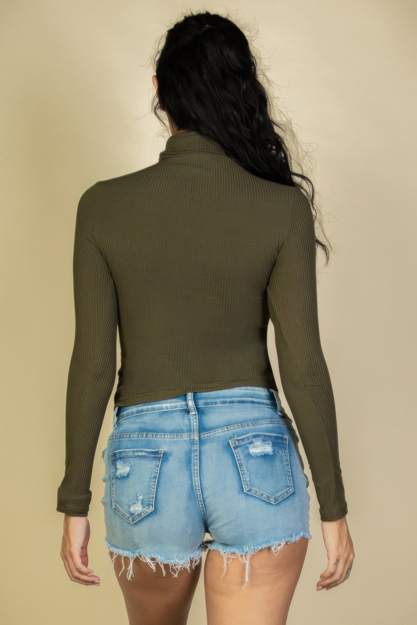 Ribbed Turtleneck Long Sleeve Top - That Janis Style