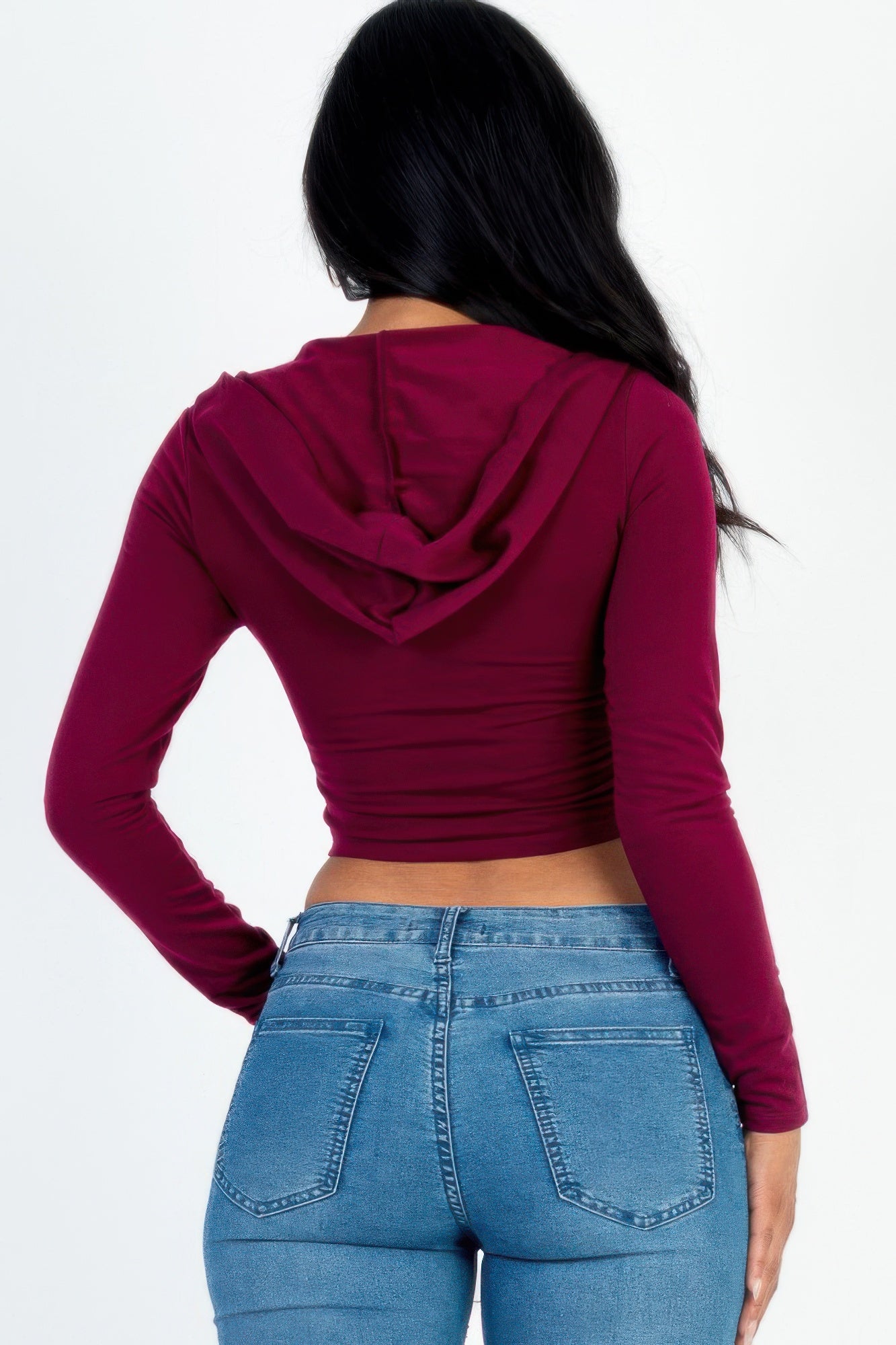 French Terry Crop Zip Up Hoodie - That Janis Style
