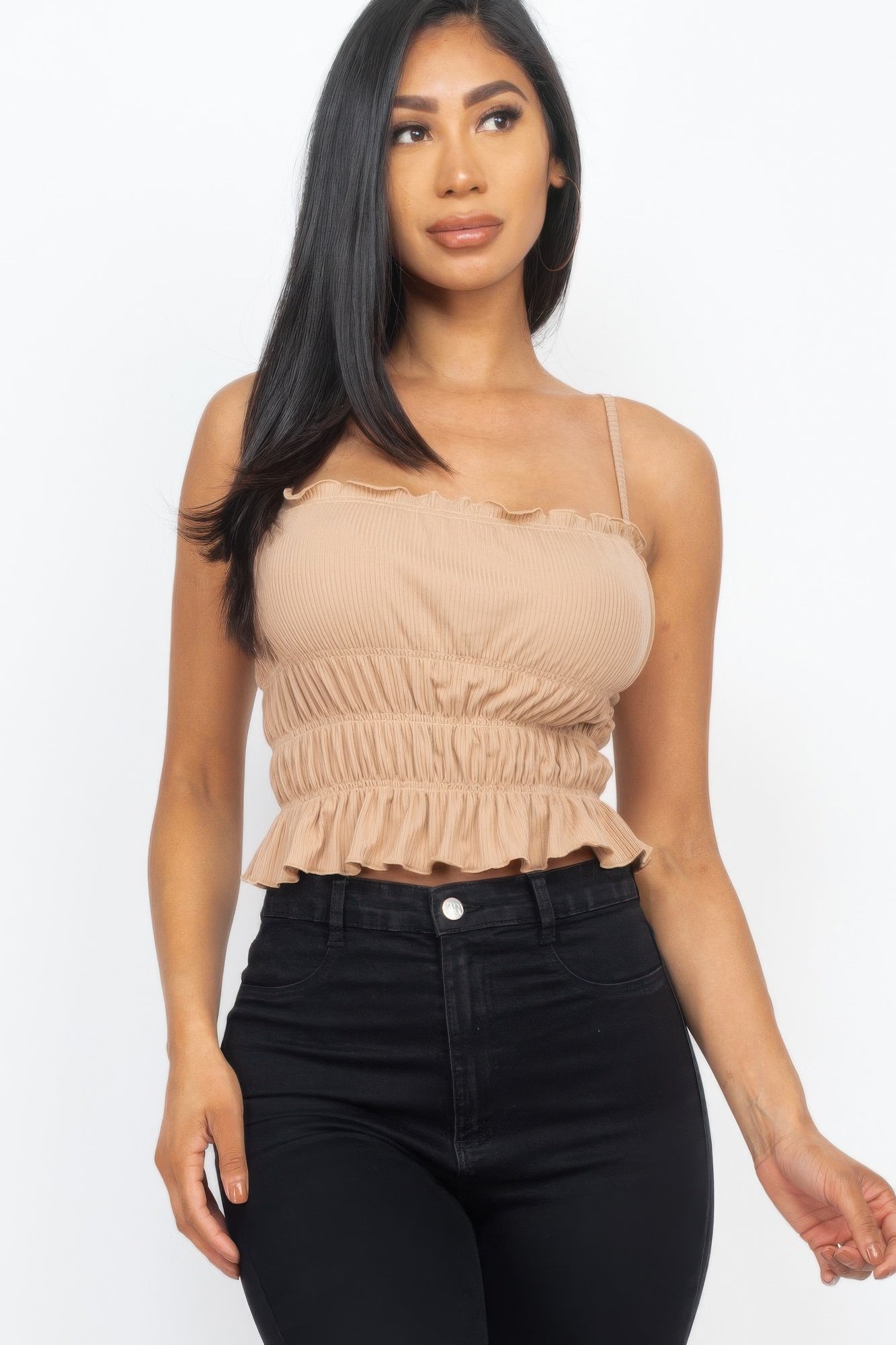 Tiered Shirred Body Crop Top - That Janis Style