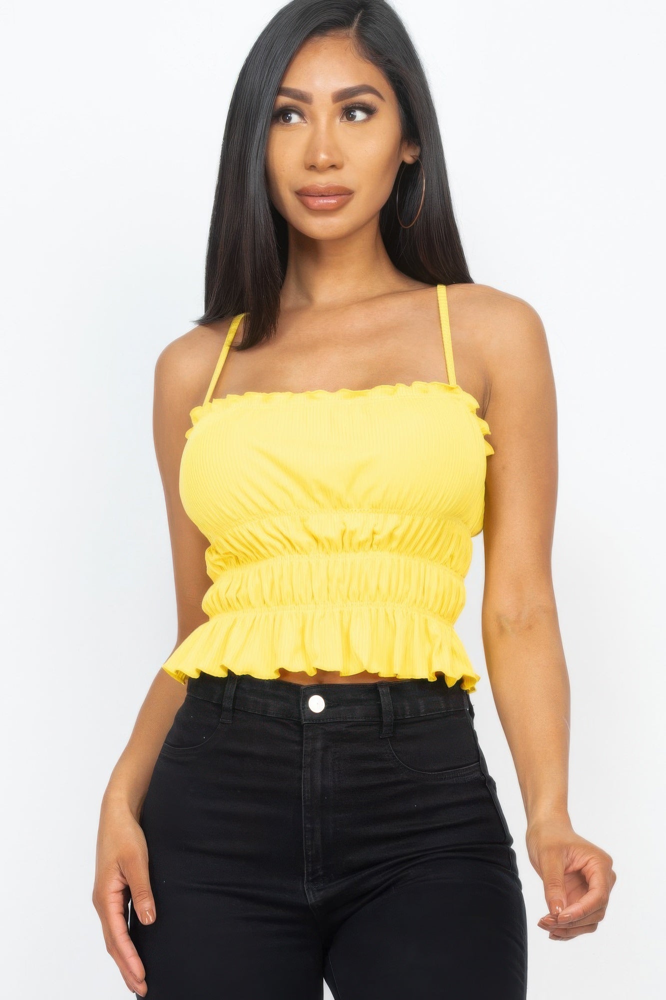 Tiered Shirred Body Crop Top - That Janis Style