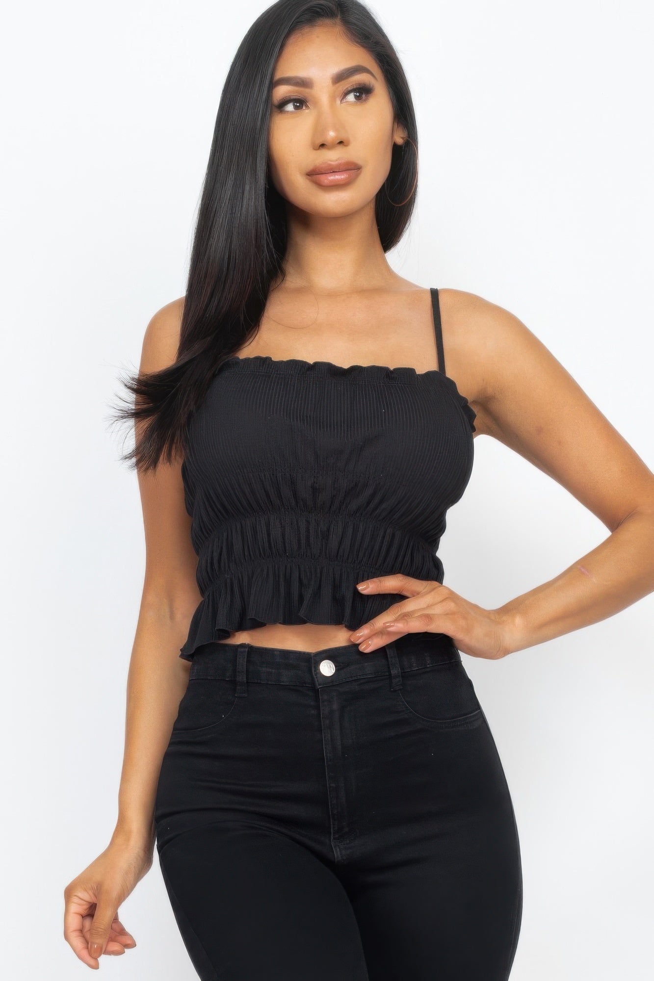 Tiered Shirred Body Crop Top - That Janis Style