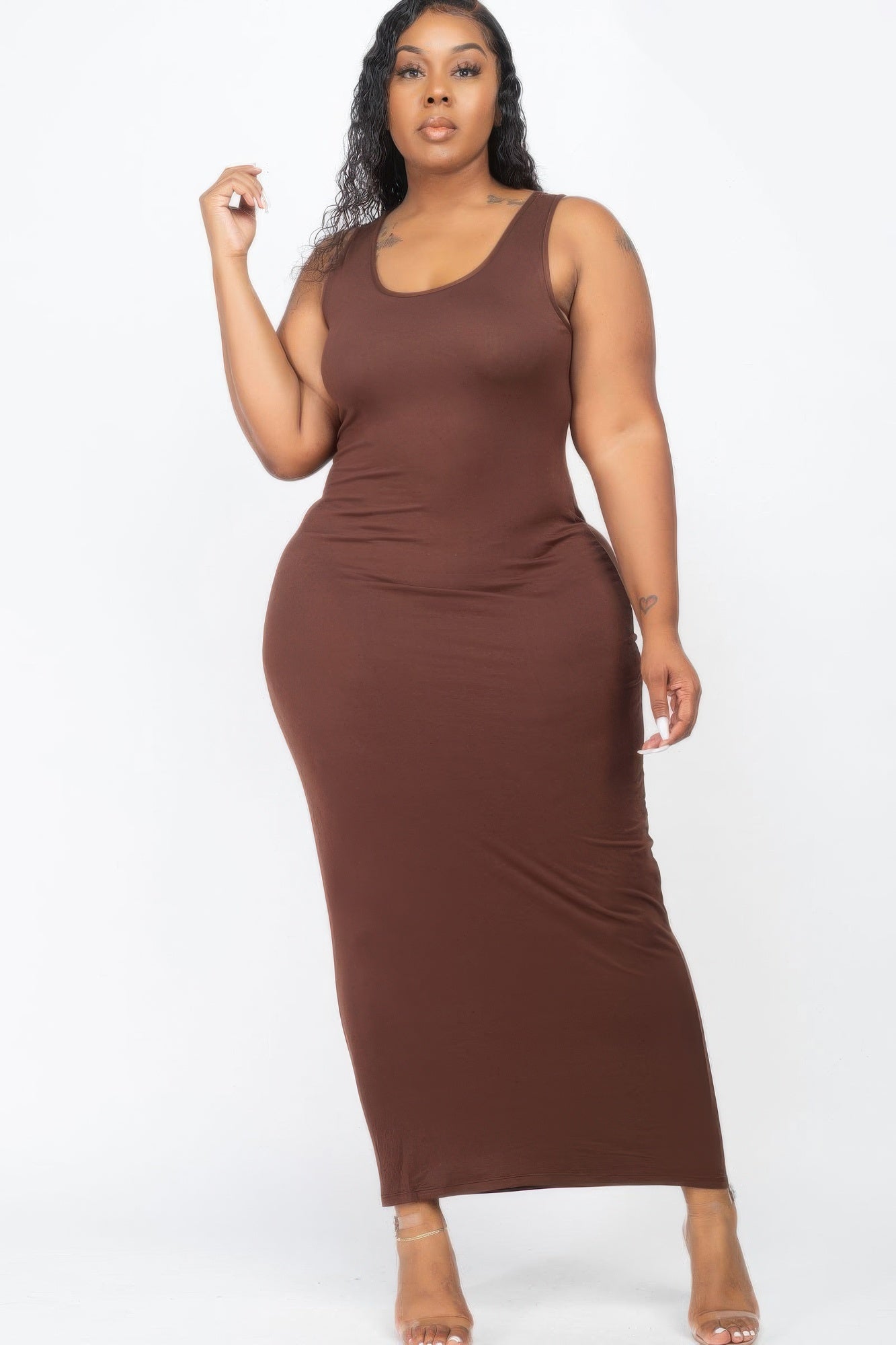 Plus Size Solid Basic Maxi Dress - That Janis Style