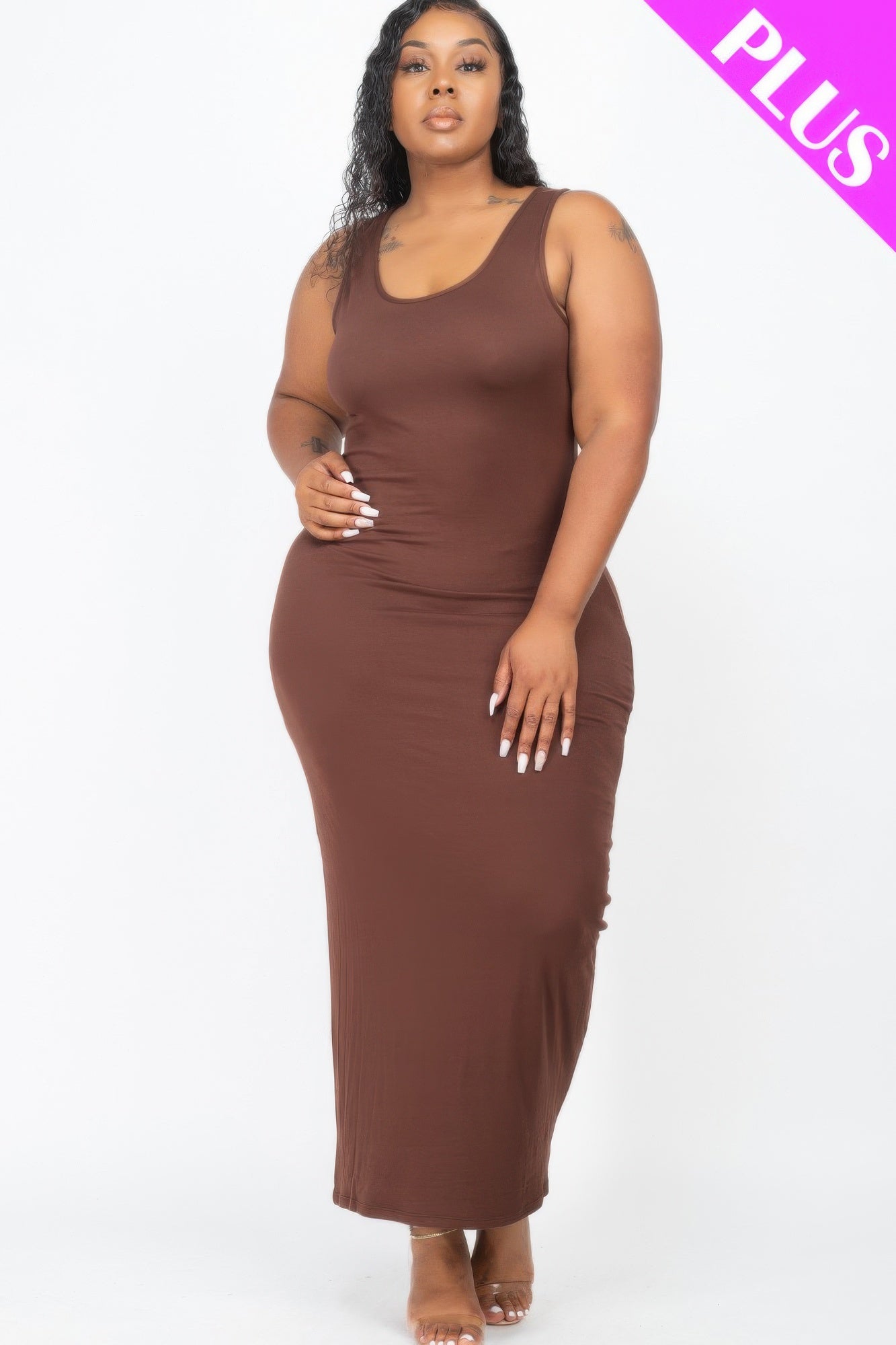 Plus Size Solid Basic Maxi Dress - That Janis Style
