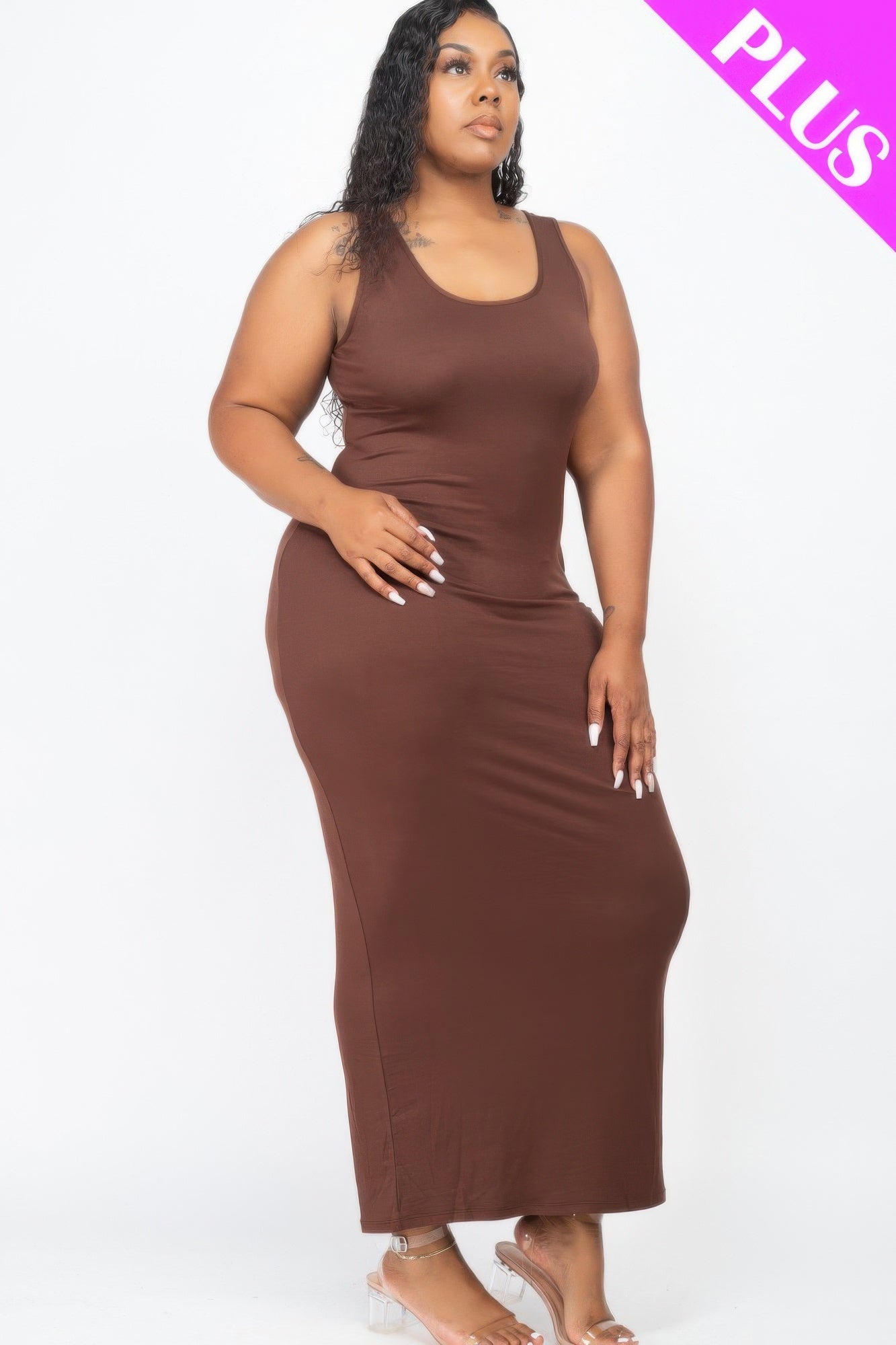 Plus Size Solid Basic Maxi Dress - That Janis Style