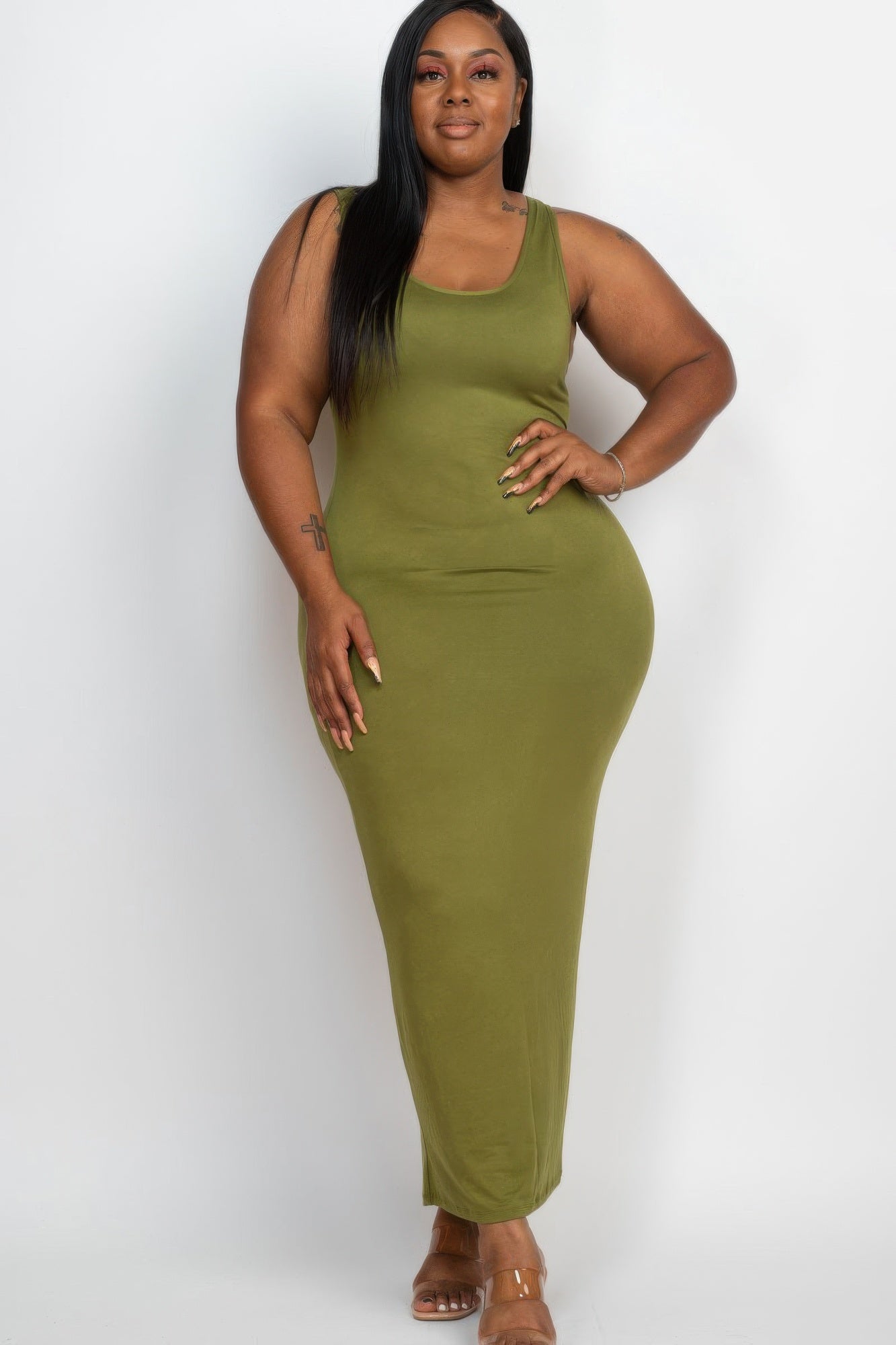Plus Size Solid Basic Maxi Dress - That Janis Style