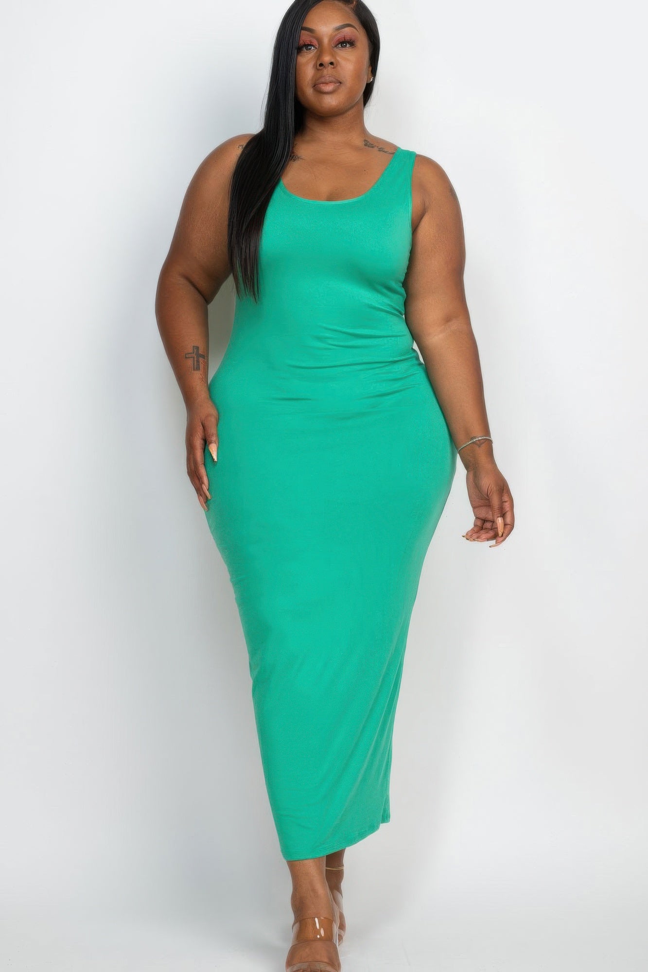 Plus Size Solid Basic Maxi Dress - That Janis Style