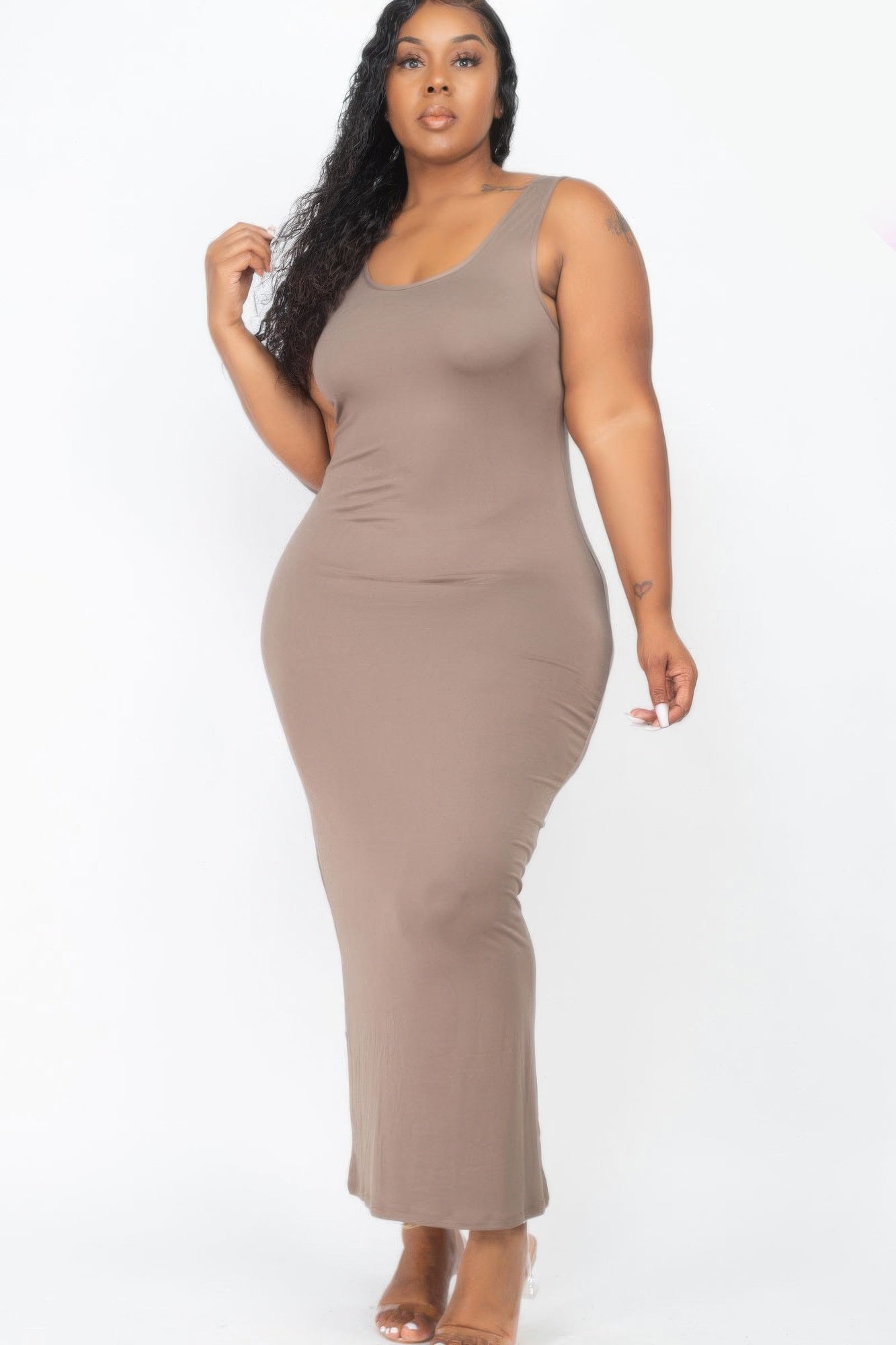 Plus Size Solid Basic Maxi Dress - That Janis Style