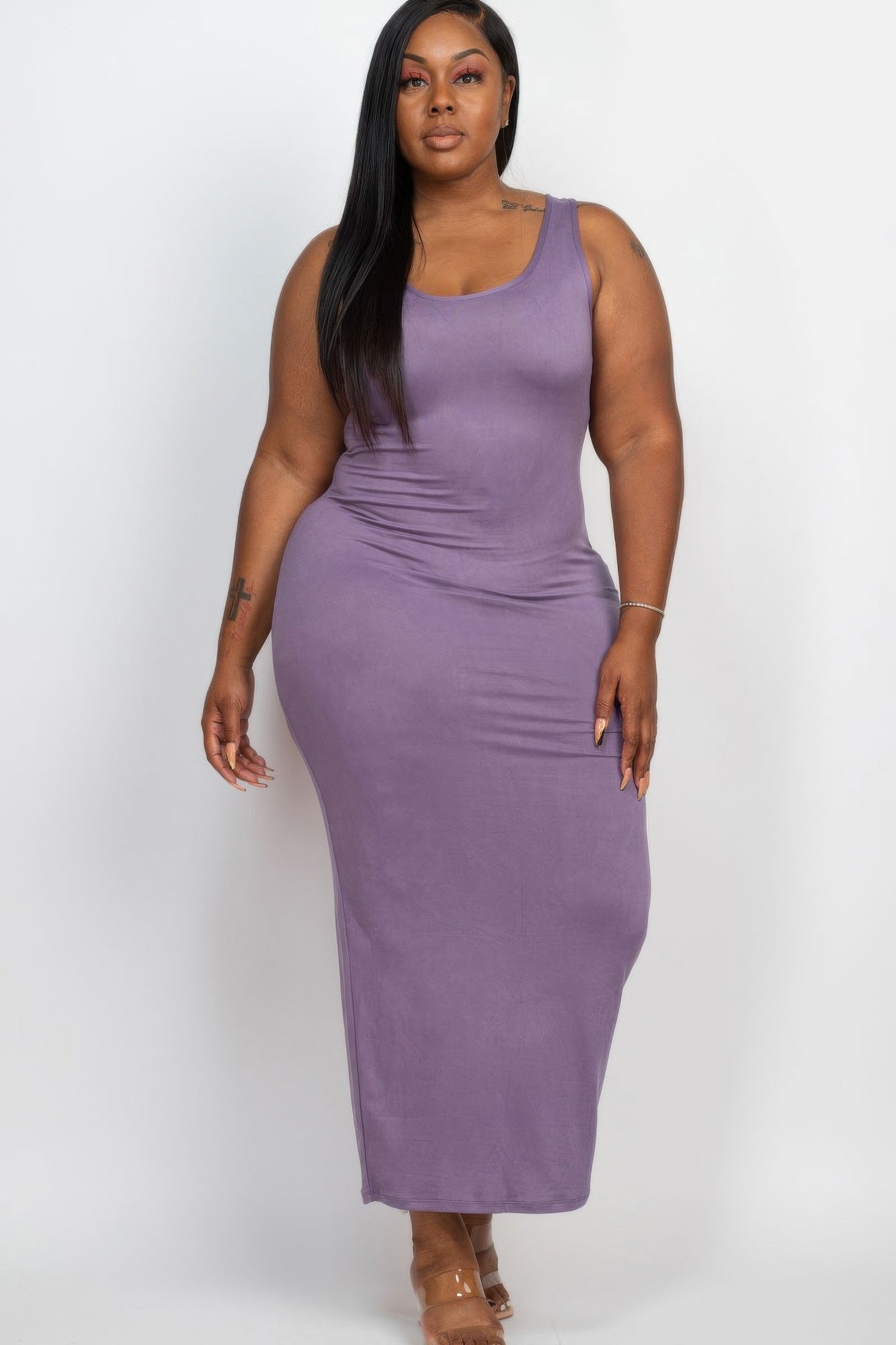 Plus Size Solid Basic Maxi Dress - That Janis Style