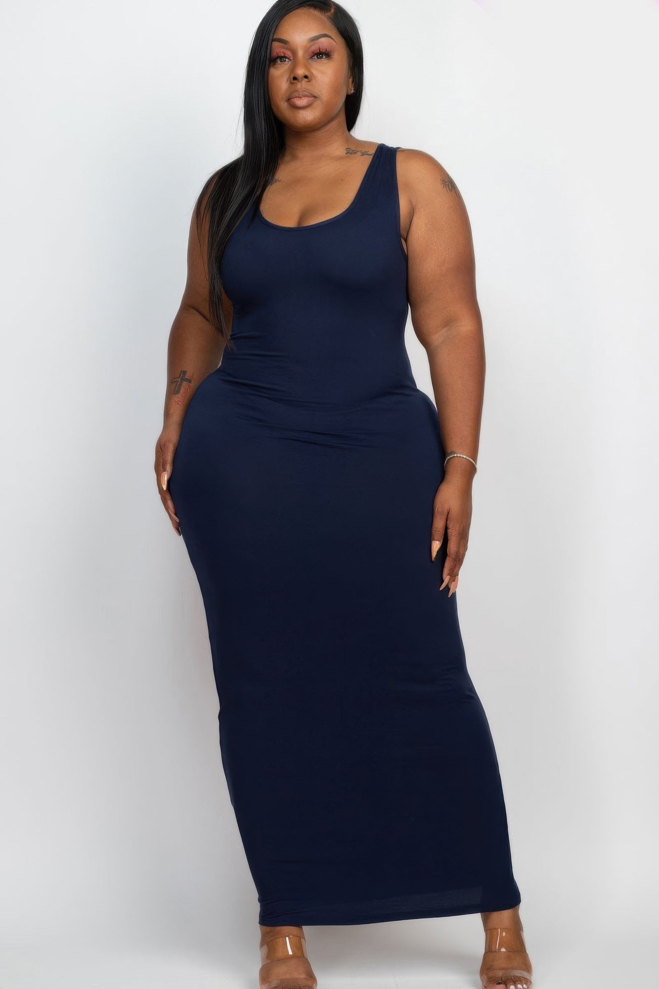 Plus Size Solid Basic Maxi Dress - That Janis Style