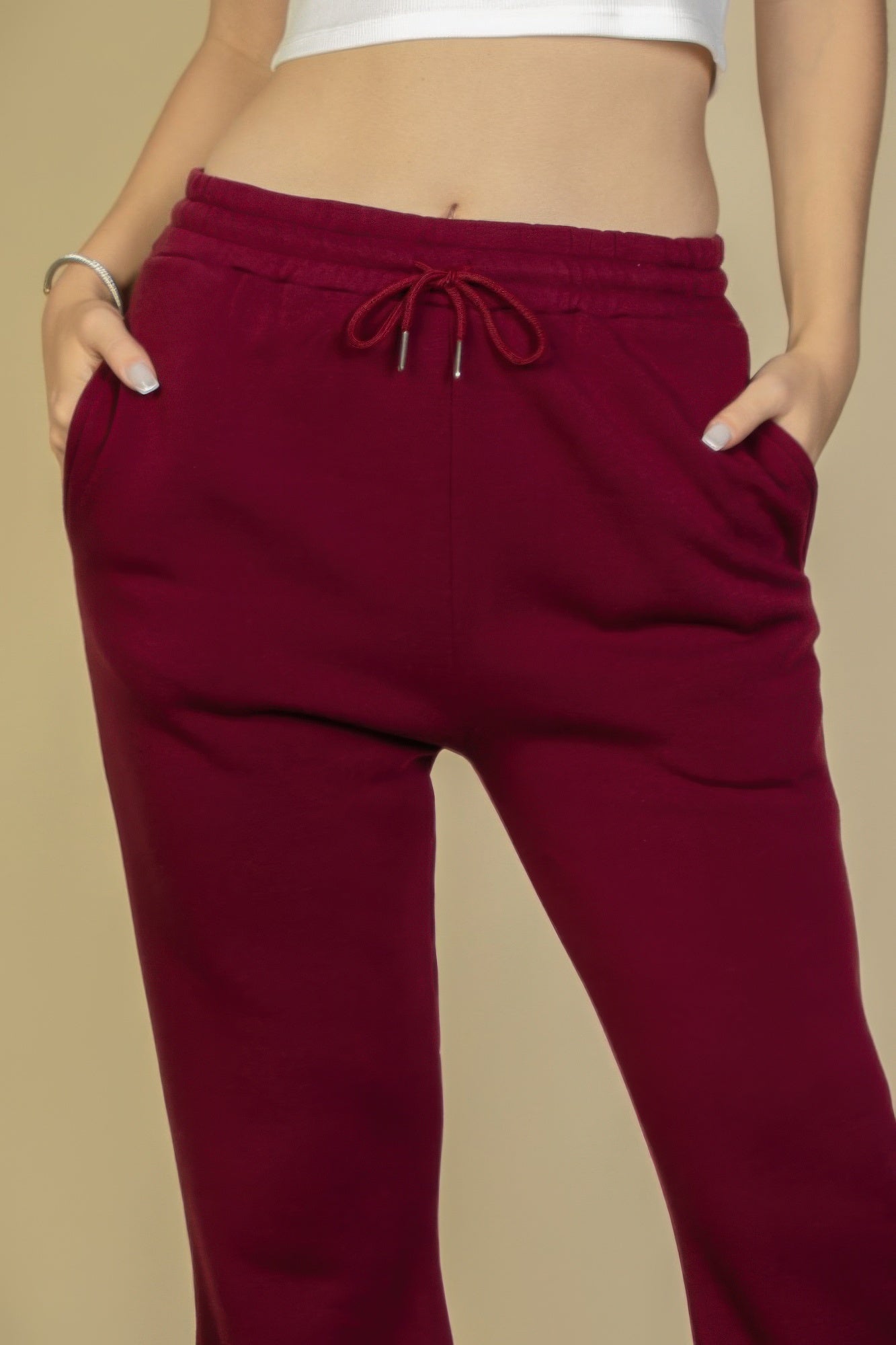 Drawstring Waist Slant Pocket Sweatpants - That Janis Style