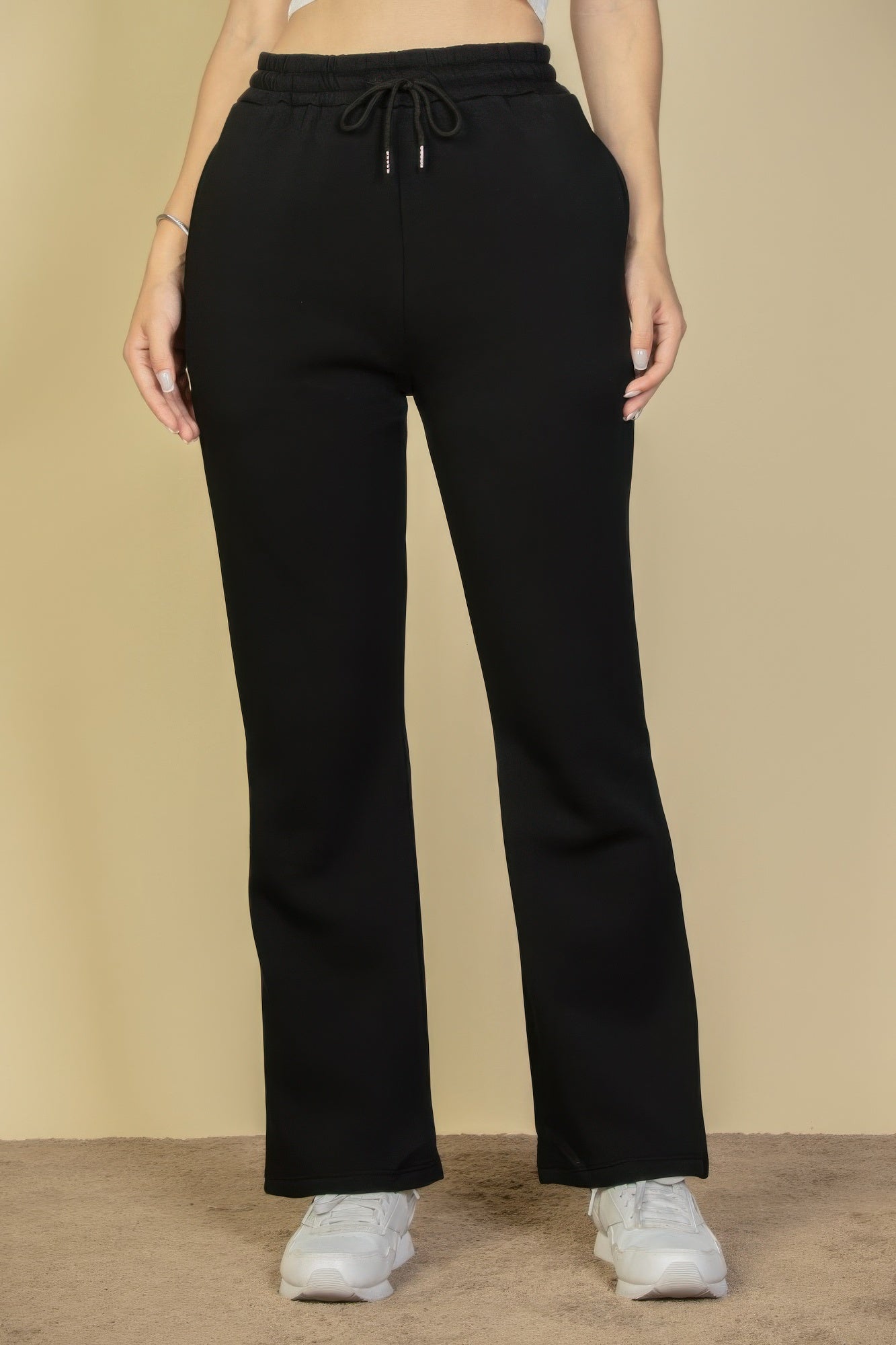 Drawstring Waist Slant Pocket Sweatpants - That Janis Style