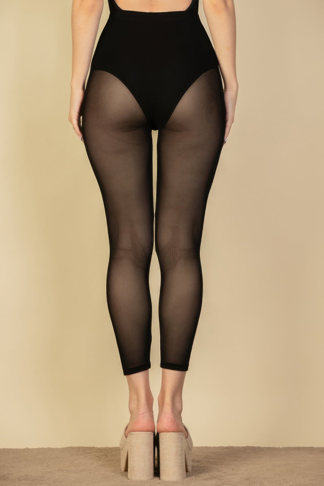 Seam Front High Waist Mesh Leggings - That Janis Style