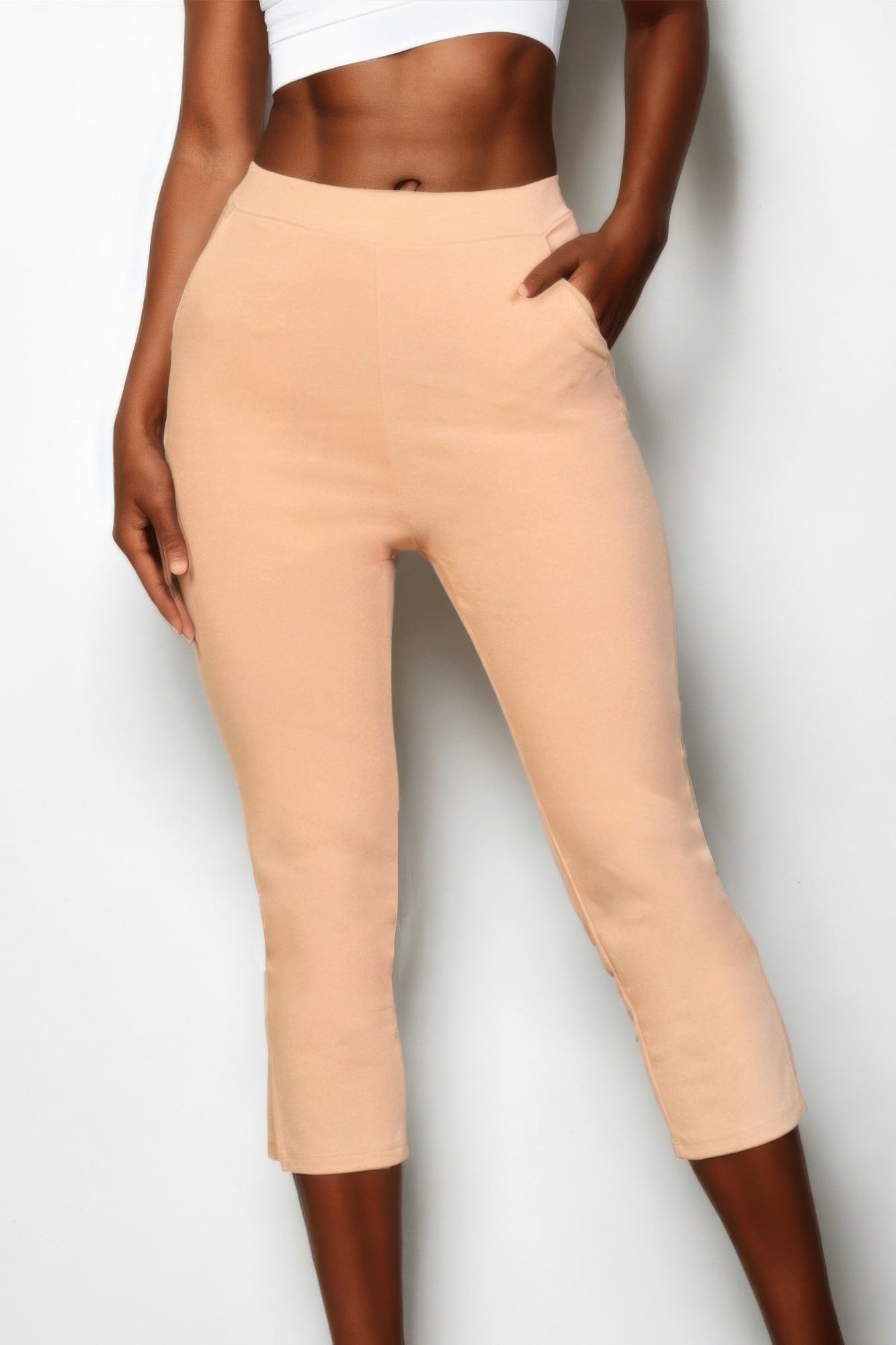 Slit Hem Cropped Pants - That Janis Style