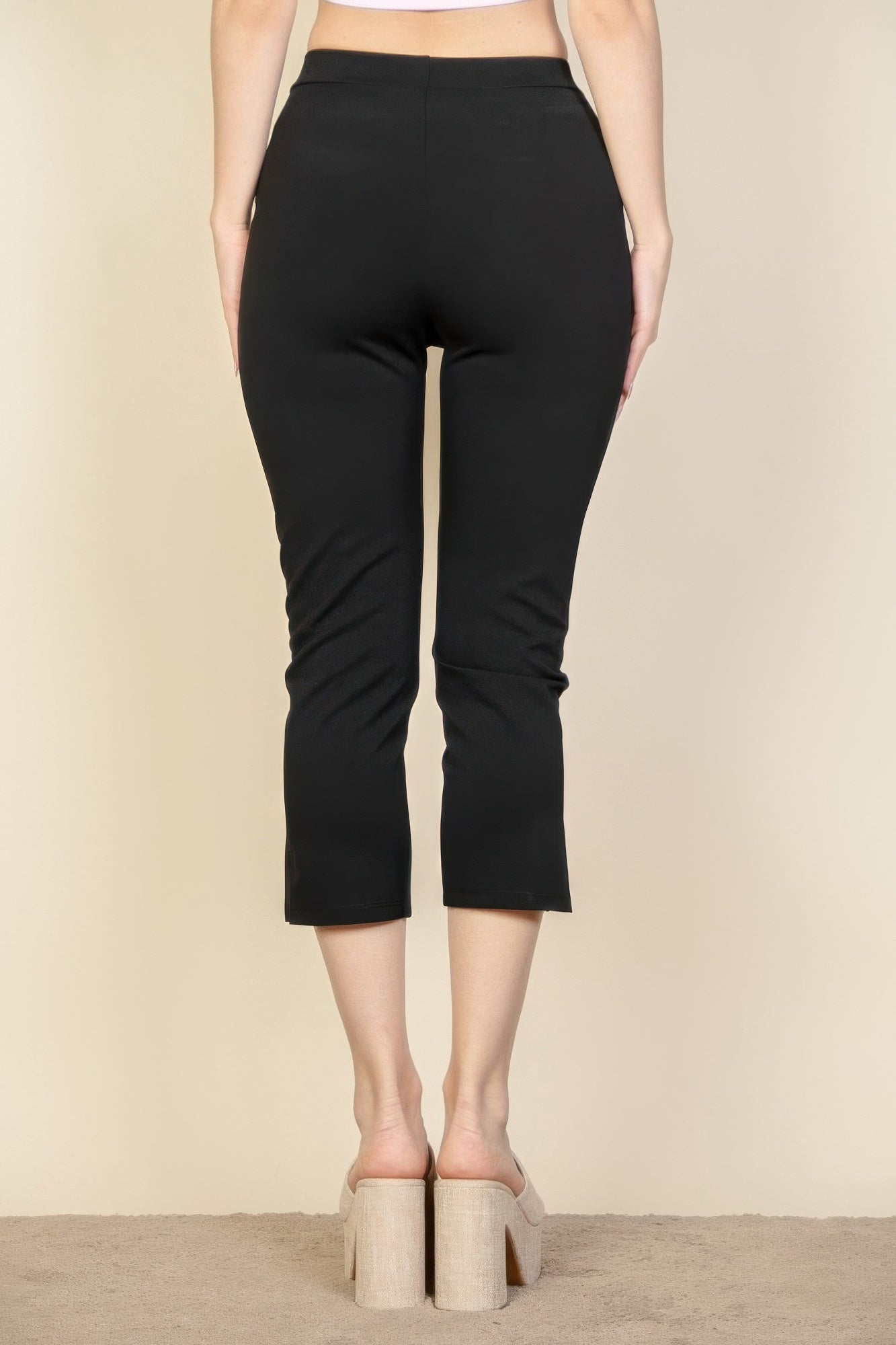Slit Hem Cropped Pants - That Janis Style