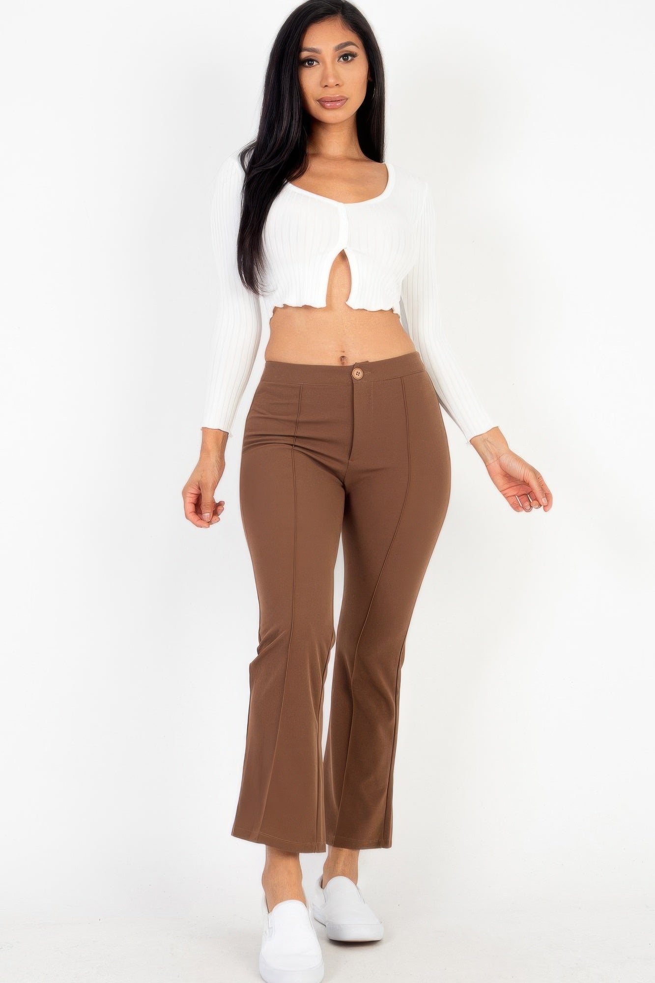 High Waist Knit Flare Pants - That Janis Style