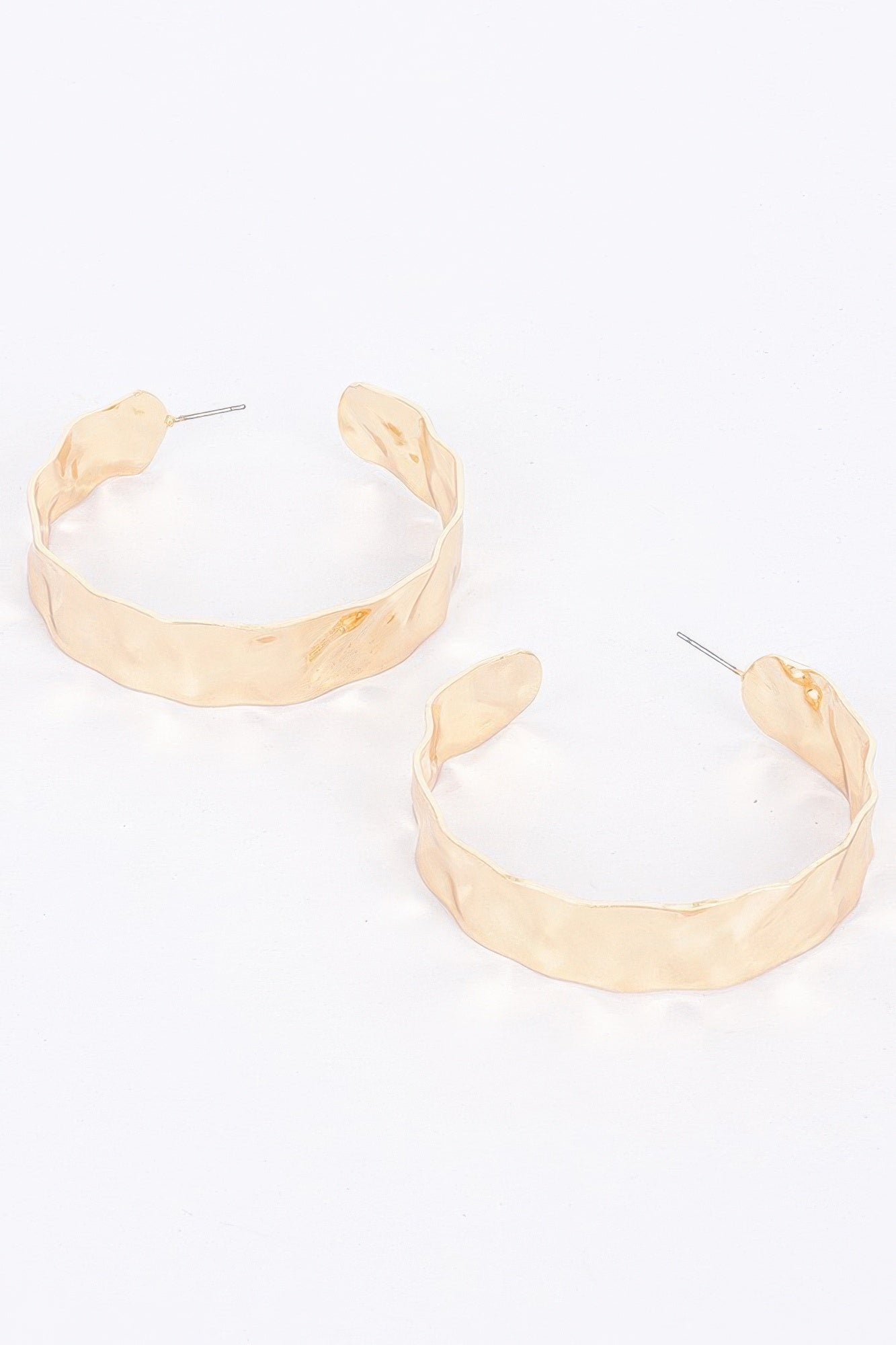 Gold Plated Wide Metal Hoop Earring - That Janis Style