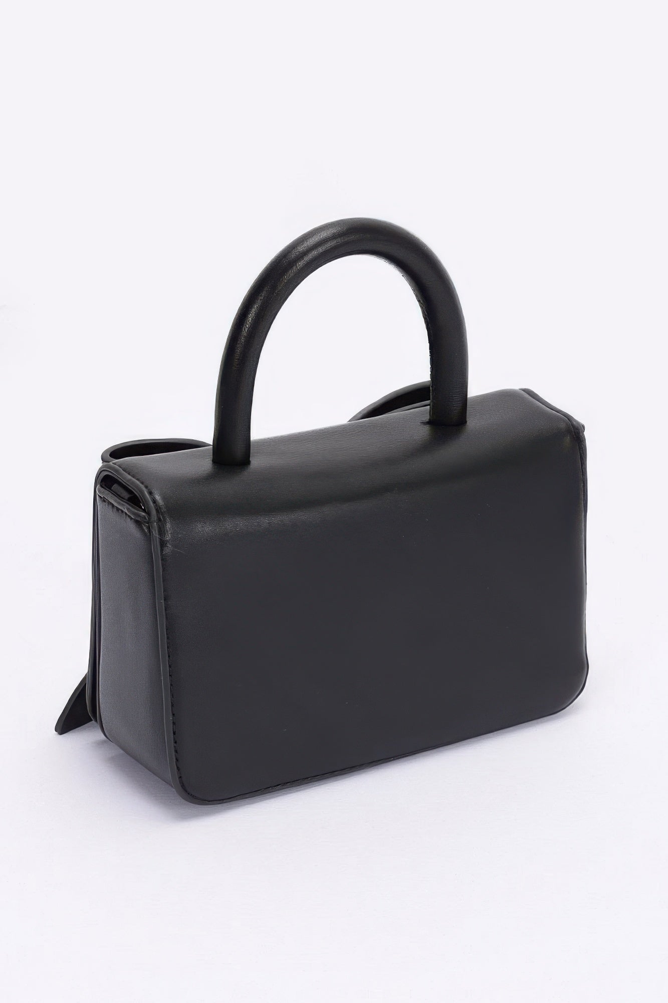 Faux Leather Ribbon Top Handle Bag - That Janis Style
