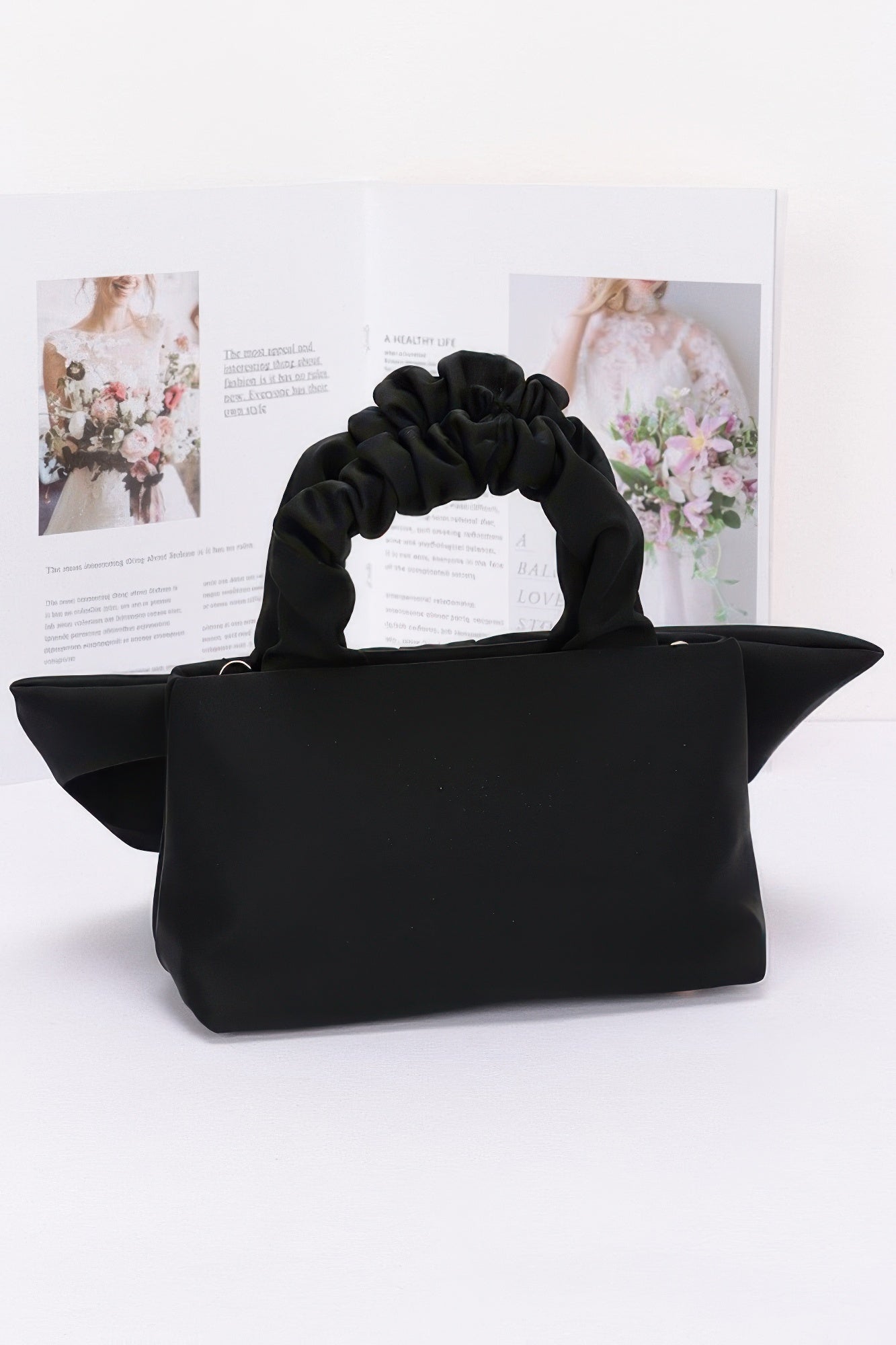 Nylon Top Handle Bag With Bow Front Clutch - That Janis Style