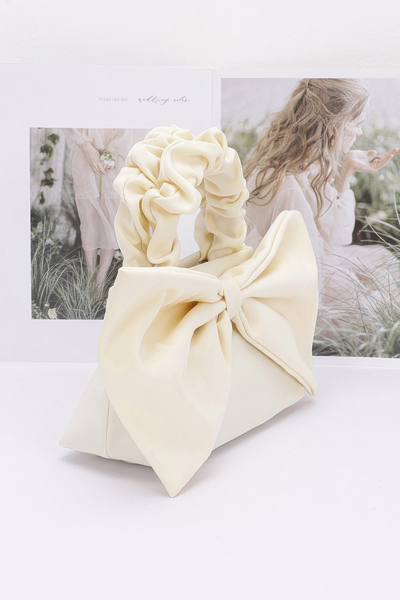Nylon Top Handle Bag With Bow Front Clutch - That Janis Style
