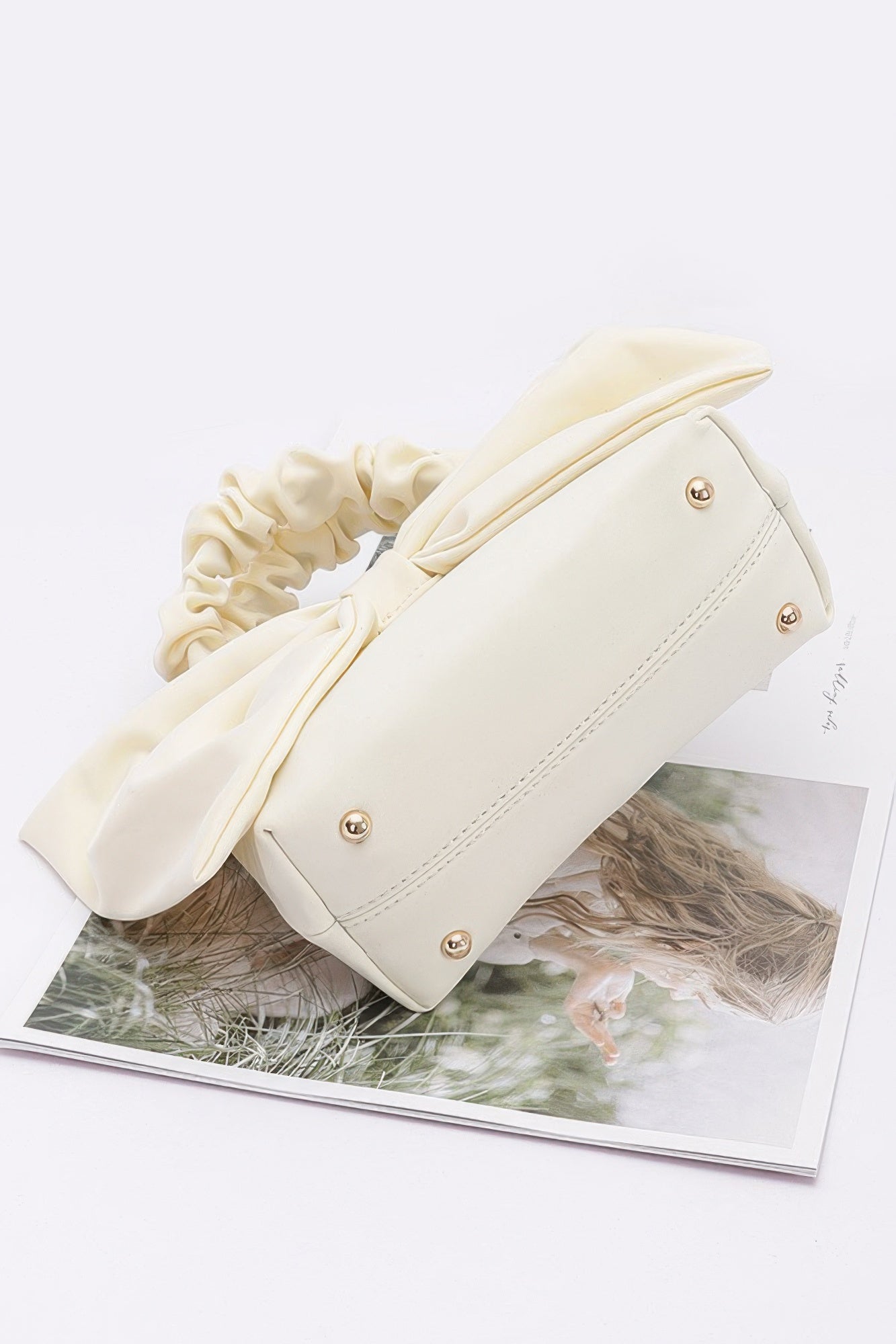 Nylon Top Handle Bag With Bow Front Clutch - That Janis Style