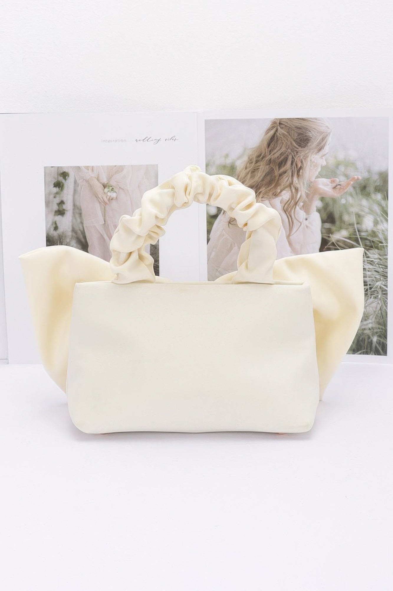 Nylon Top Handle Bag With Bow Front Clutch - That Janis Style