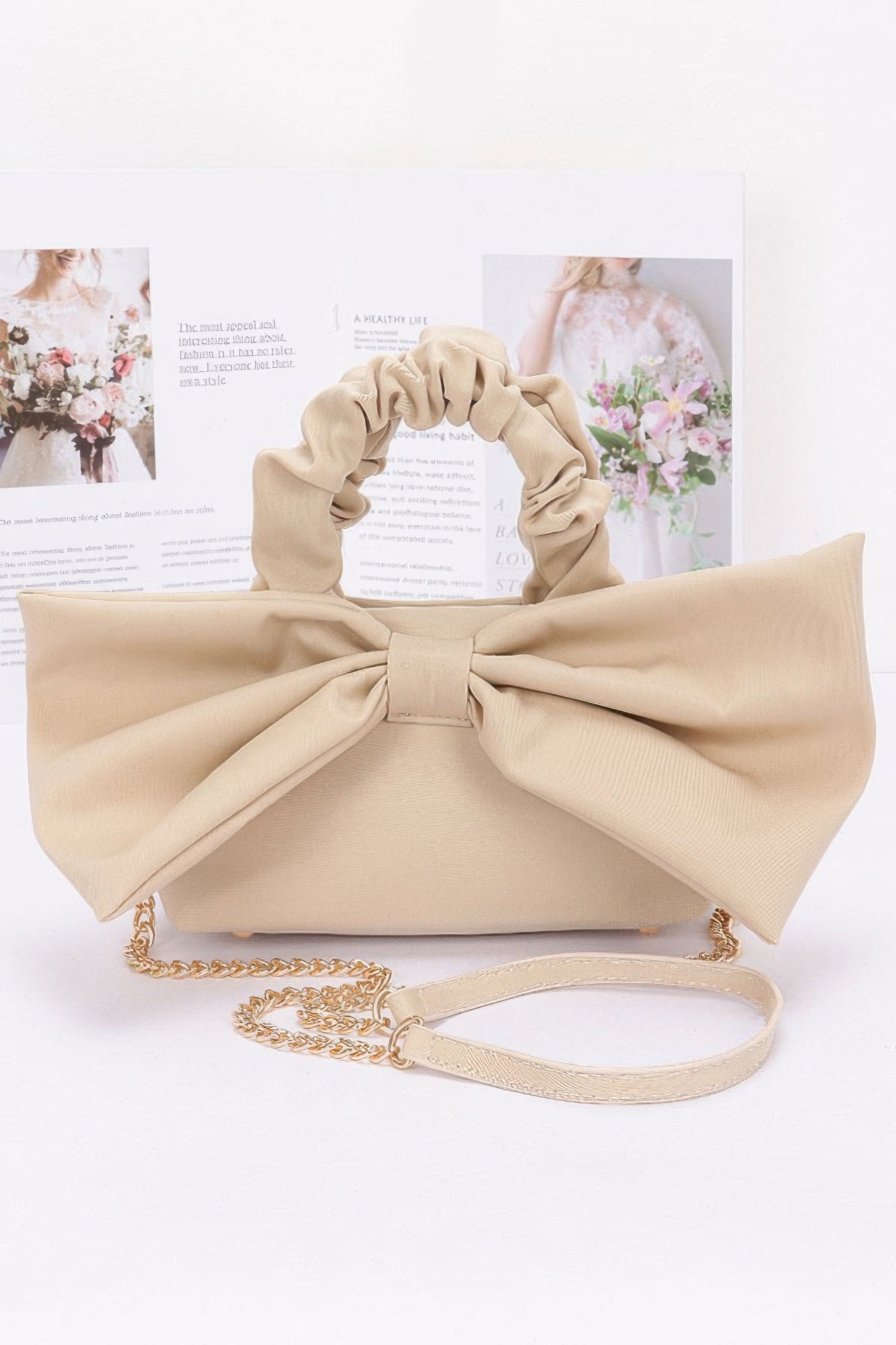 Nylon Top Handle Bag With Bow Front Clutch - That Janis Style