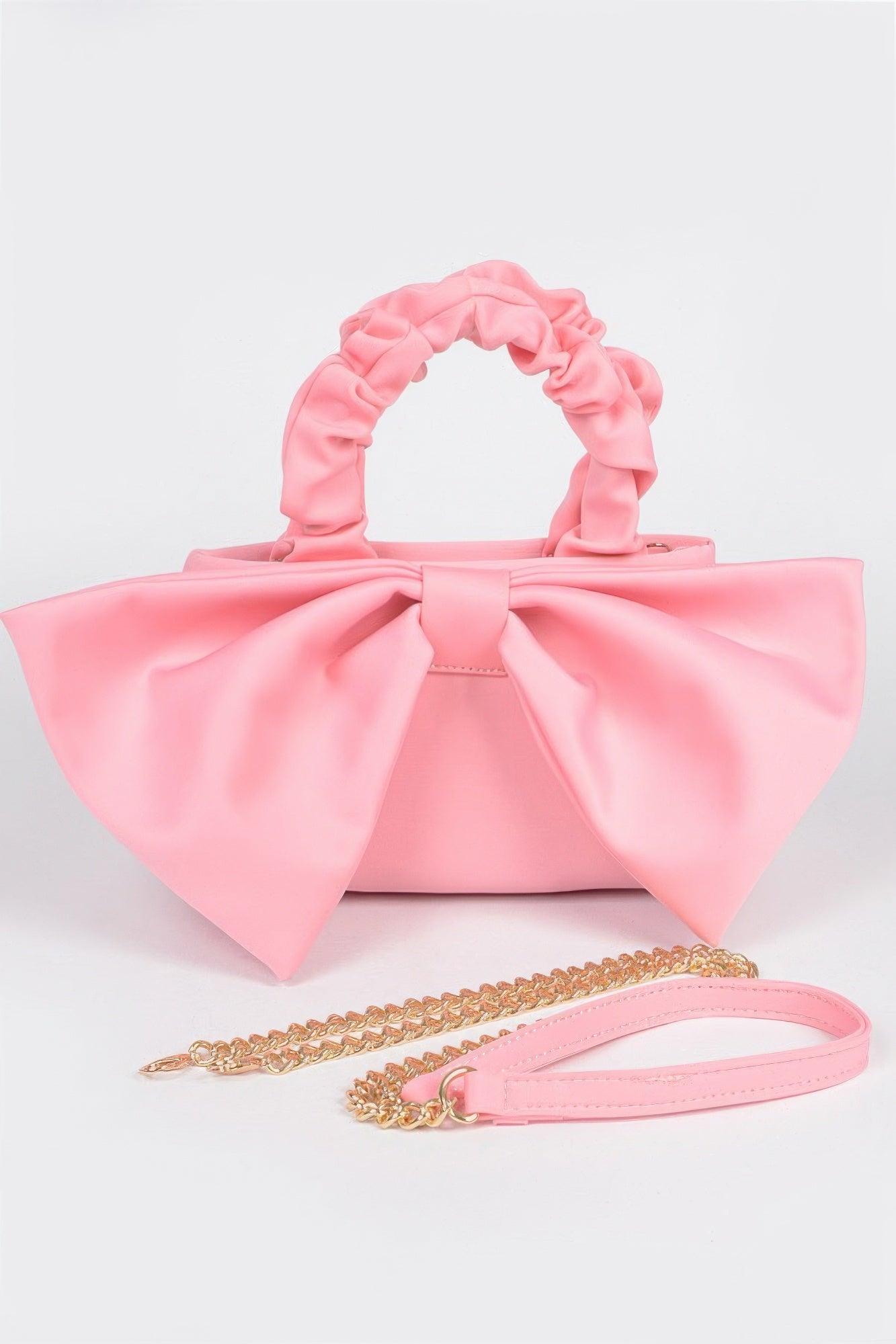 Nylon Top Handle Bag With Bow Front Clutch - That Janis Style