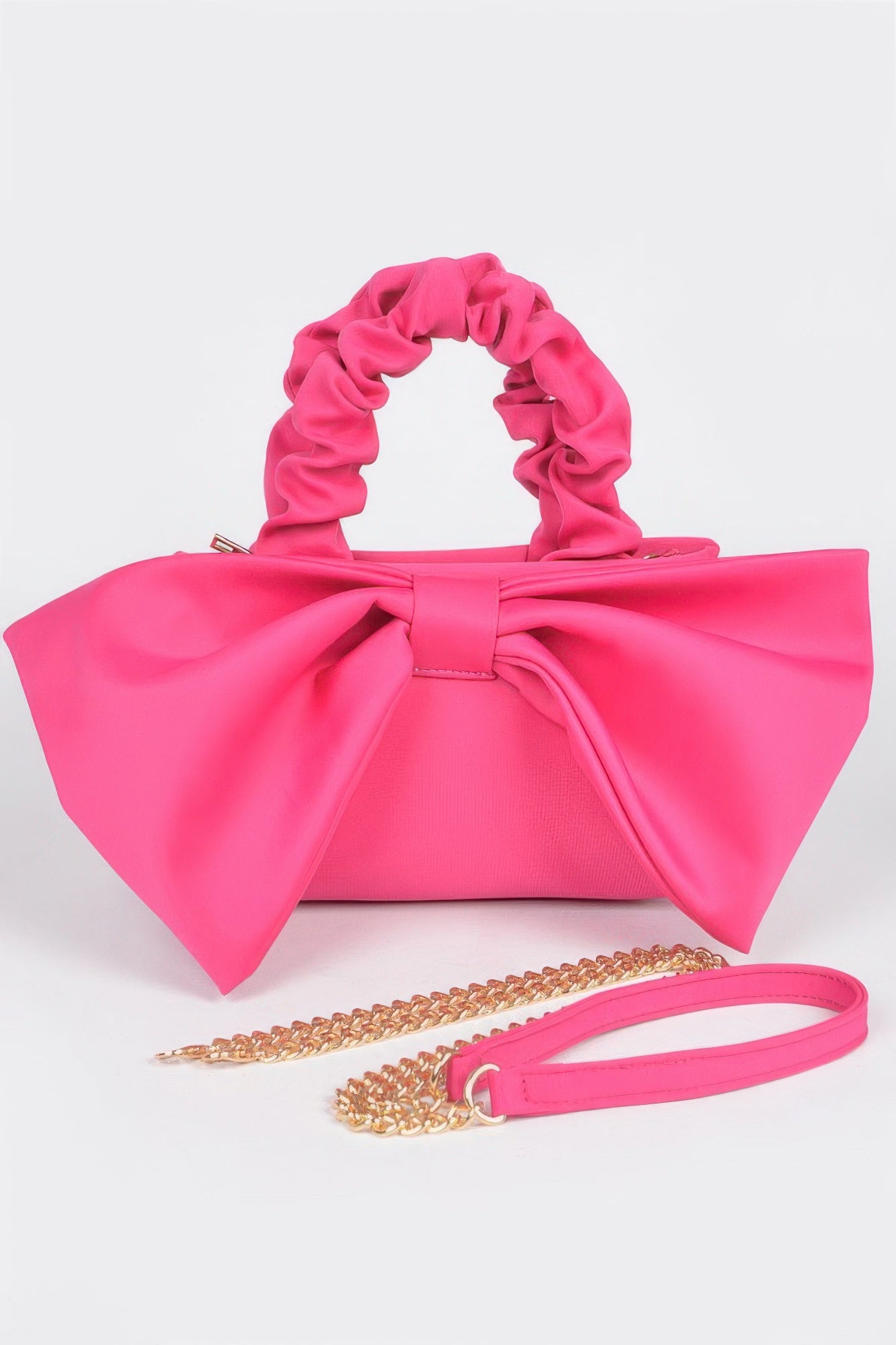 Nylon Top Handle Bag With Bow Front Clutch - That Janis Style