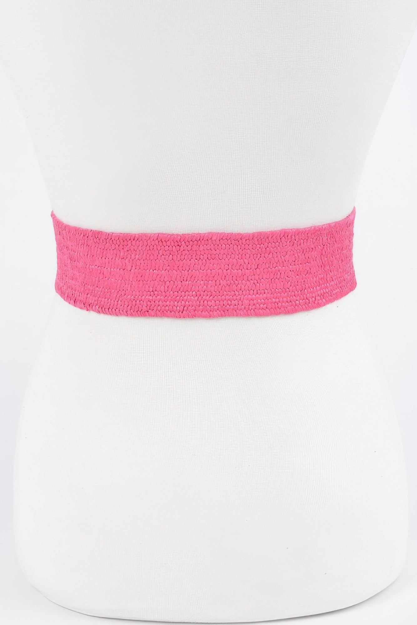 Faux Straw Two Buckle Elastic Belt - That Janis Style