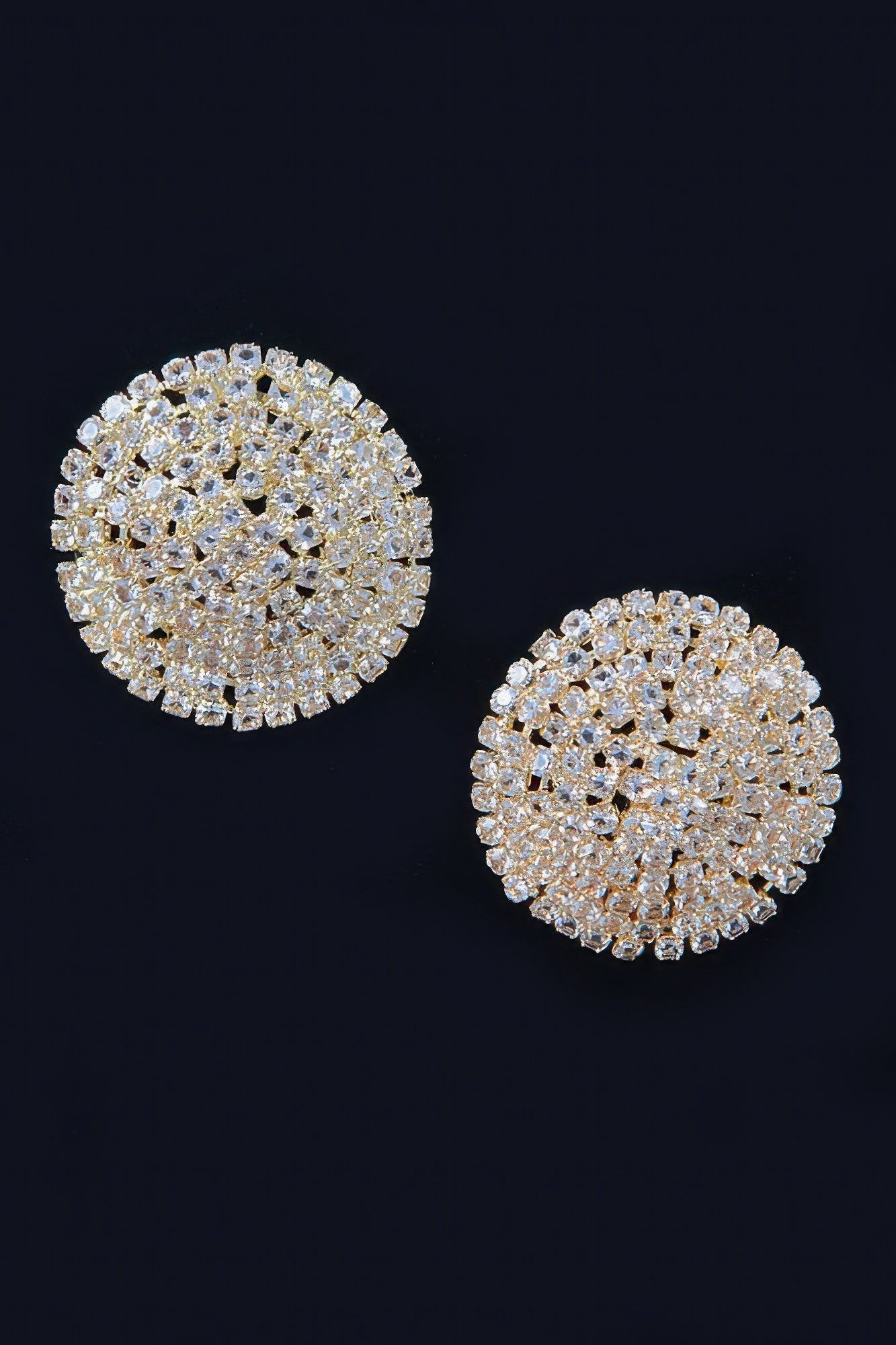 Round Shape Rhinestone Stud Earrings - That Janis Style