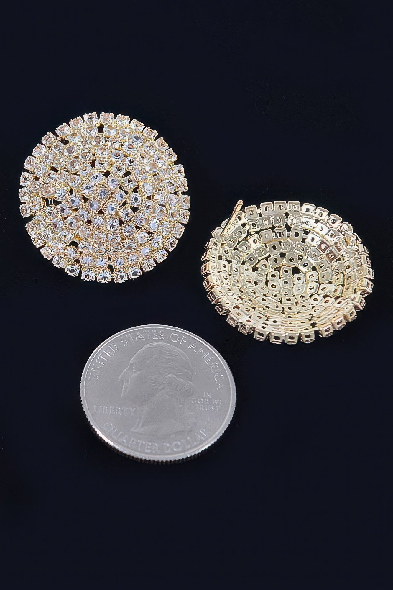 Round Shape Rhinestone Stud Earrings - That Janis Style