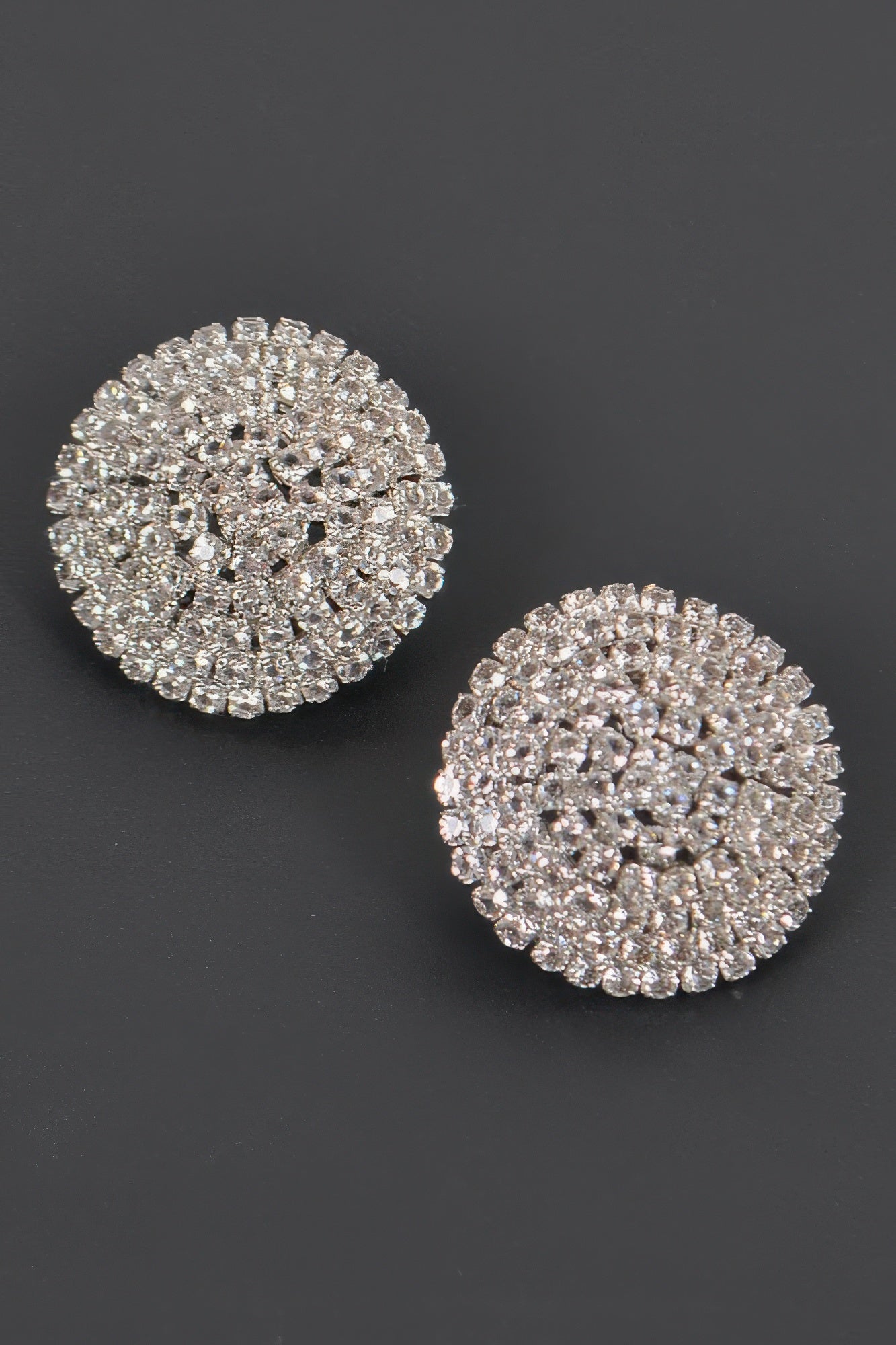 Round Shape Rhinestone Stud Earrings - That Janis Style