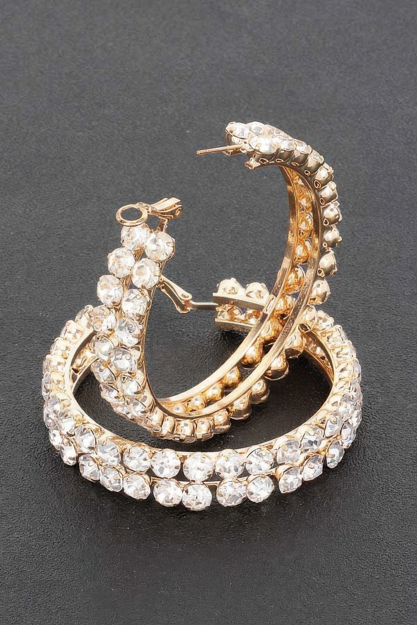 Double Layered Rhinestones Hoops - That Janis Style