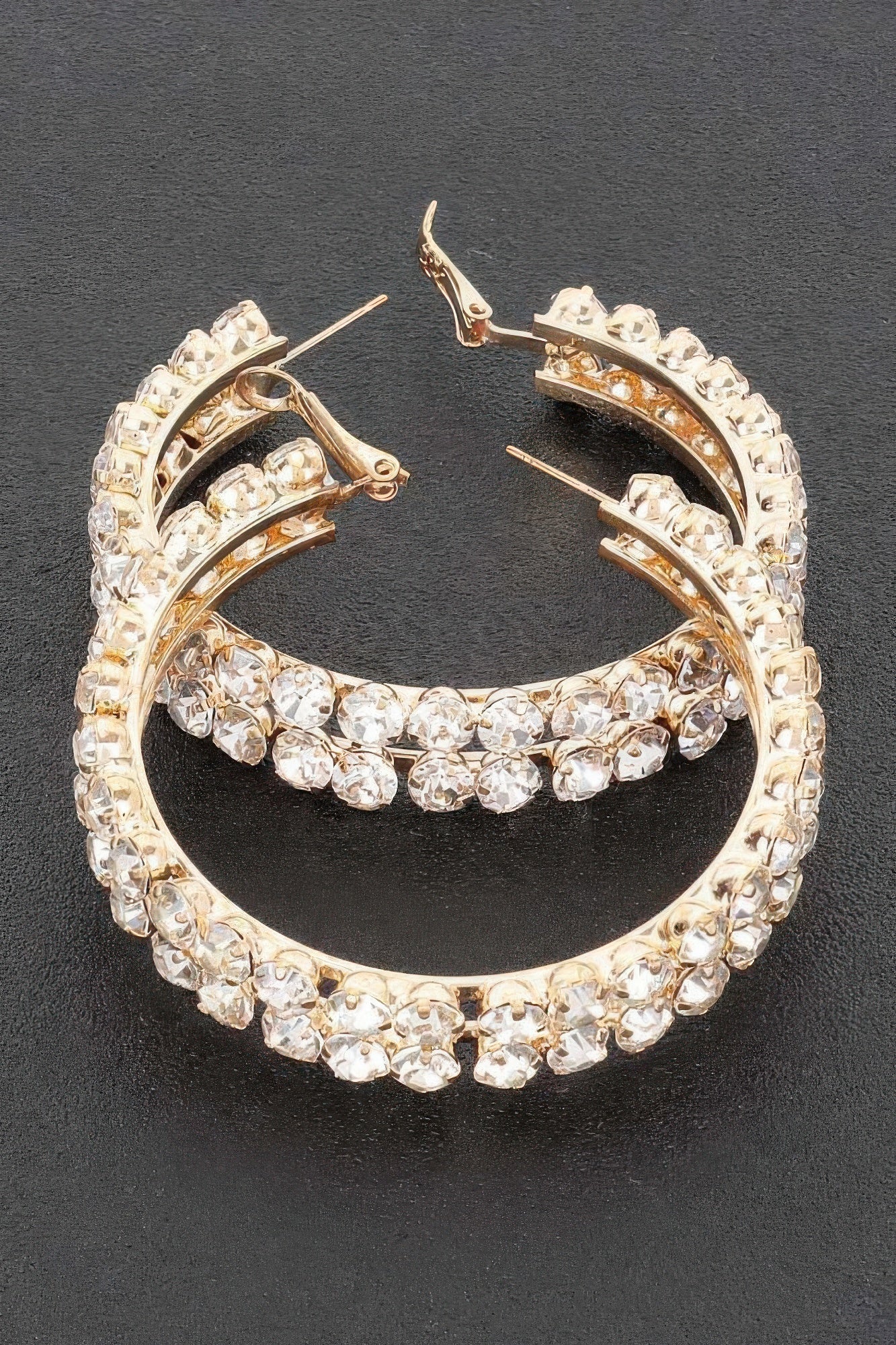 Double Layered Rhinestones Hoops - That Janis Style