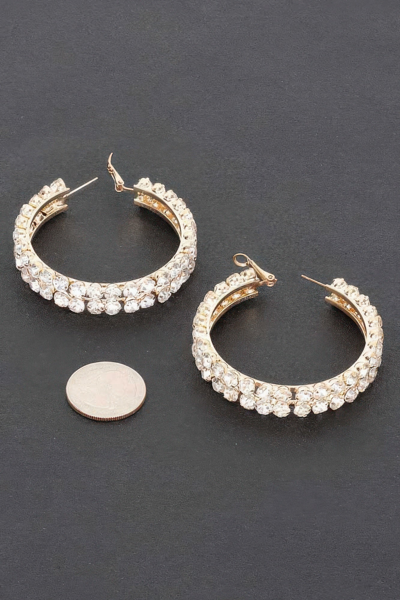 Double Layered Rhinestones Hoops - That Janis Style