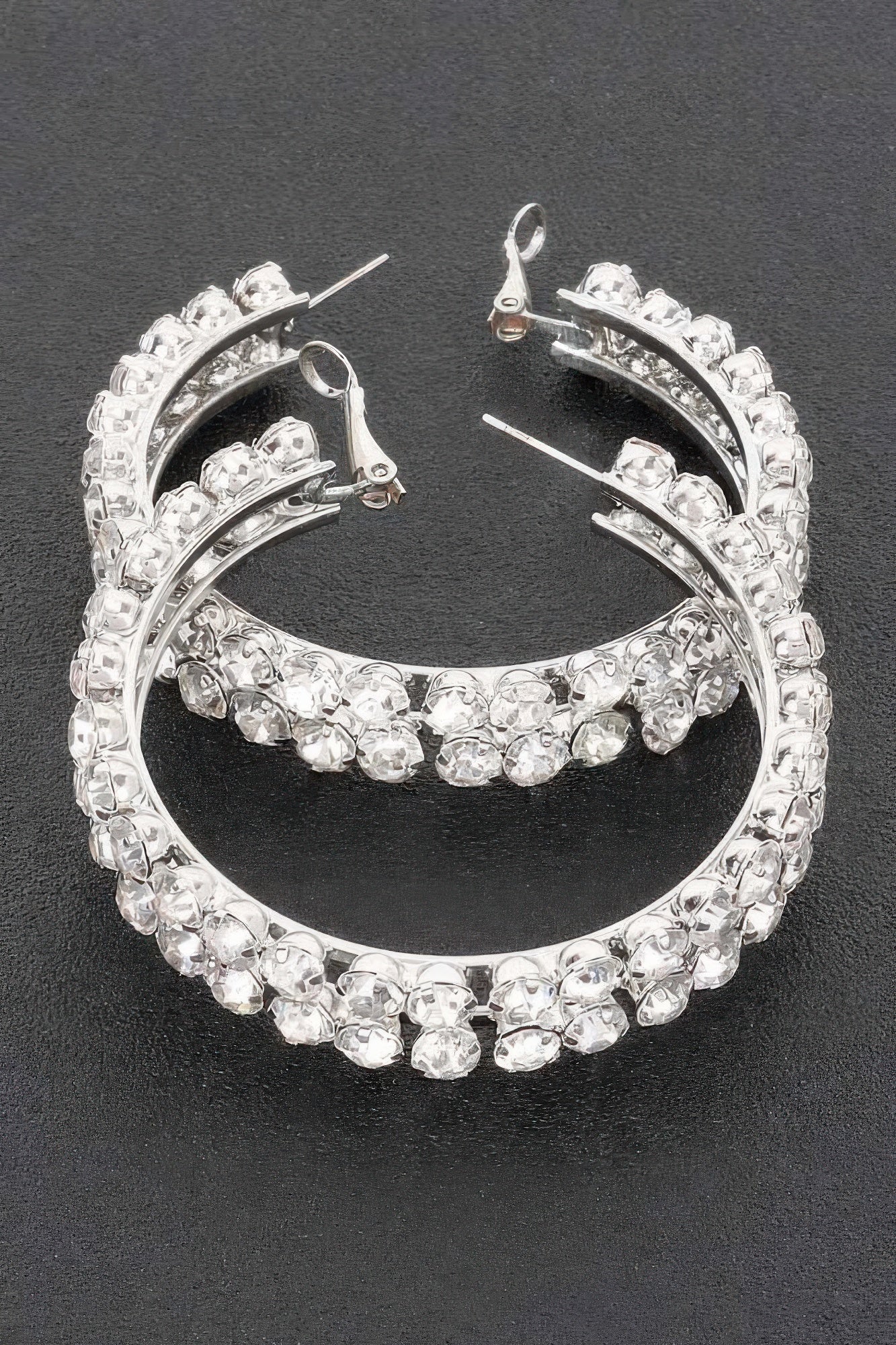 Double Layered Rhinestones Hoops - That Janis Style