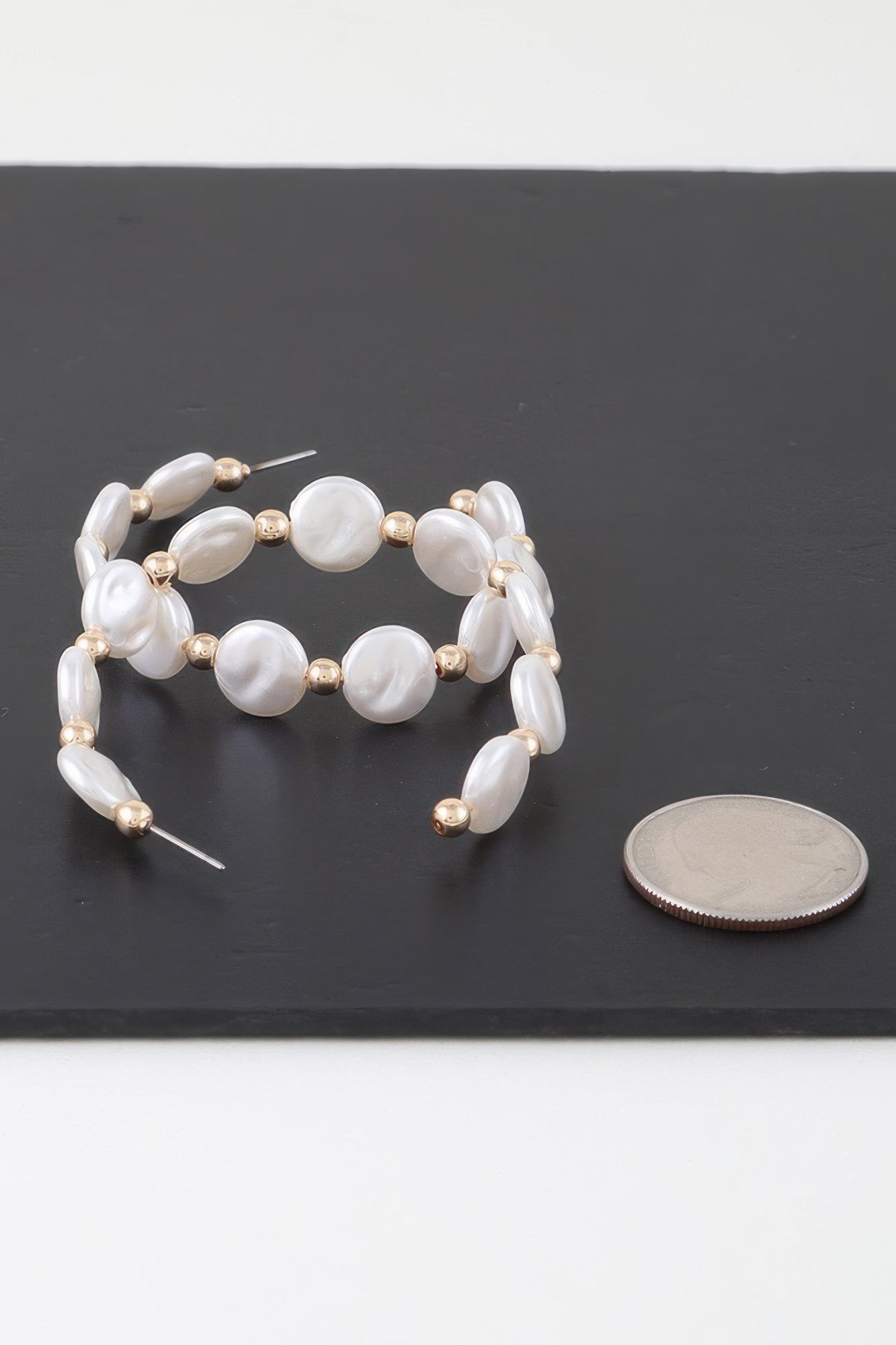 Modern Pearl Beaded Hoop Earrings - That Janis Style